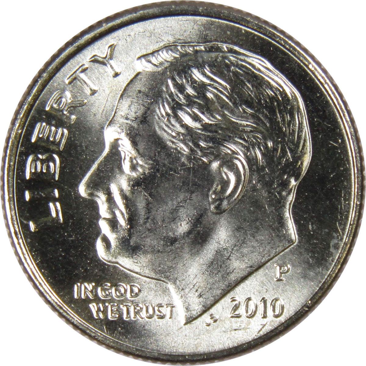 2010 P Roosevelt Dime Clad Uncirculated Mint State 10c Coin