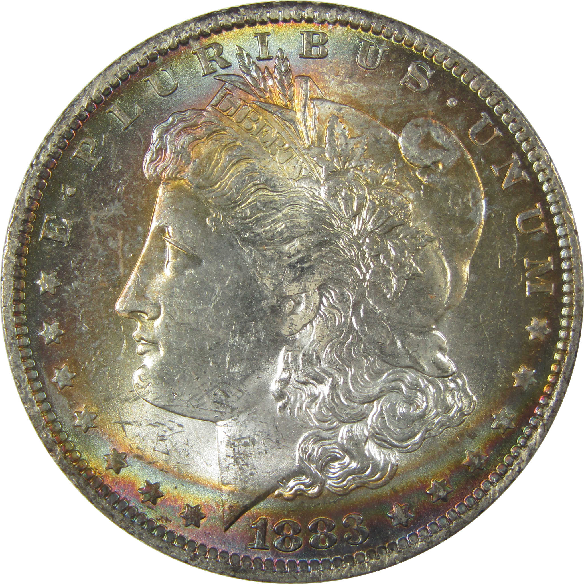 1883 O Morgan Dollar Uncirculated Silver $1 Coin Toned SKU:I20728