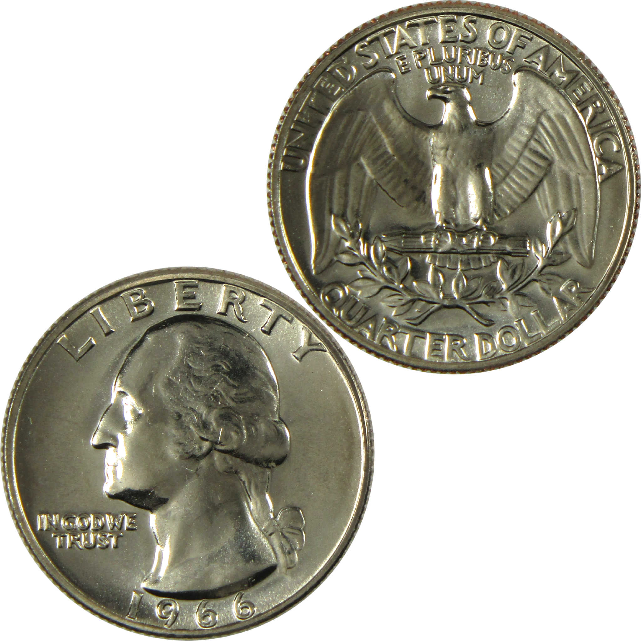 1966 SMS Washington Quarter Clad Uncirculated Mint State 25c Coin