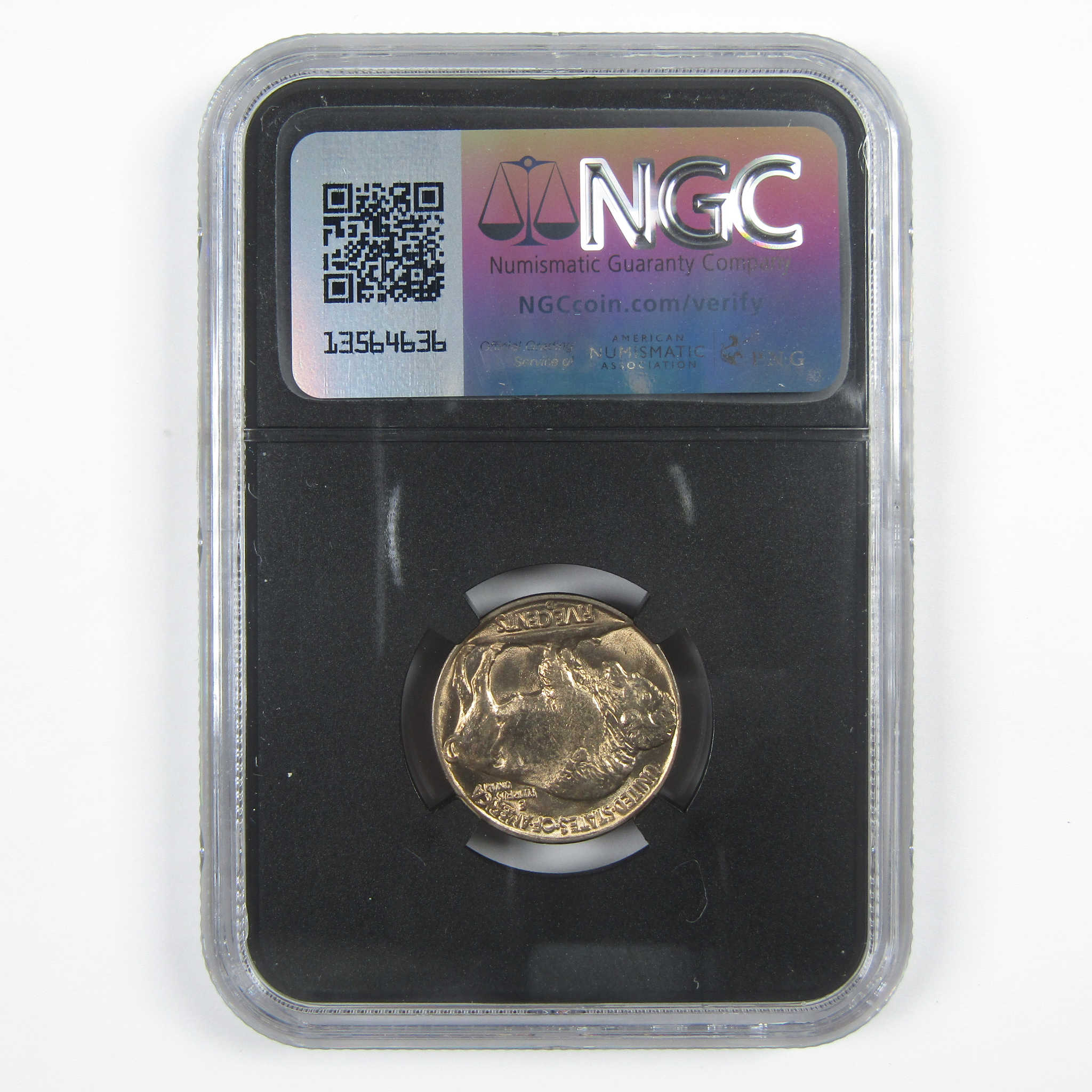 1938 D Buffalo Nickel MS 66 NGC 5c Original Bag Fragment SKU:I14587