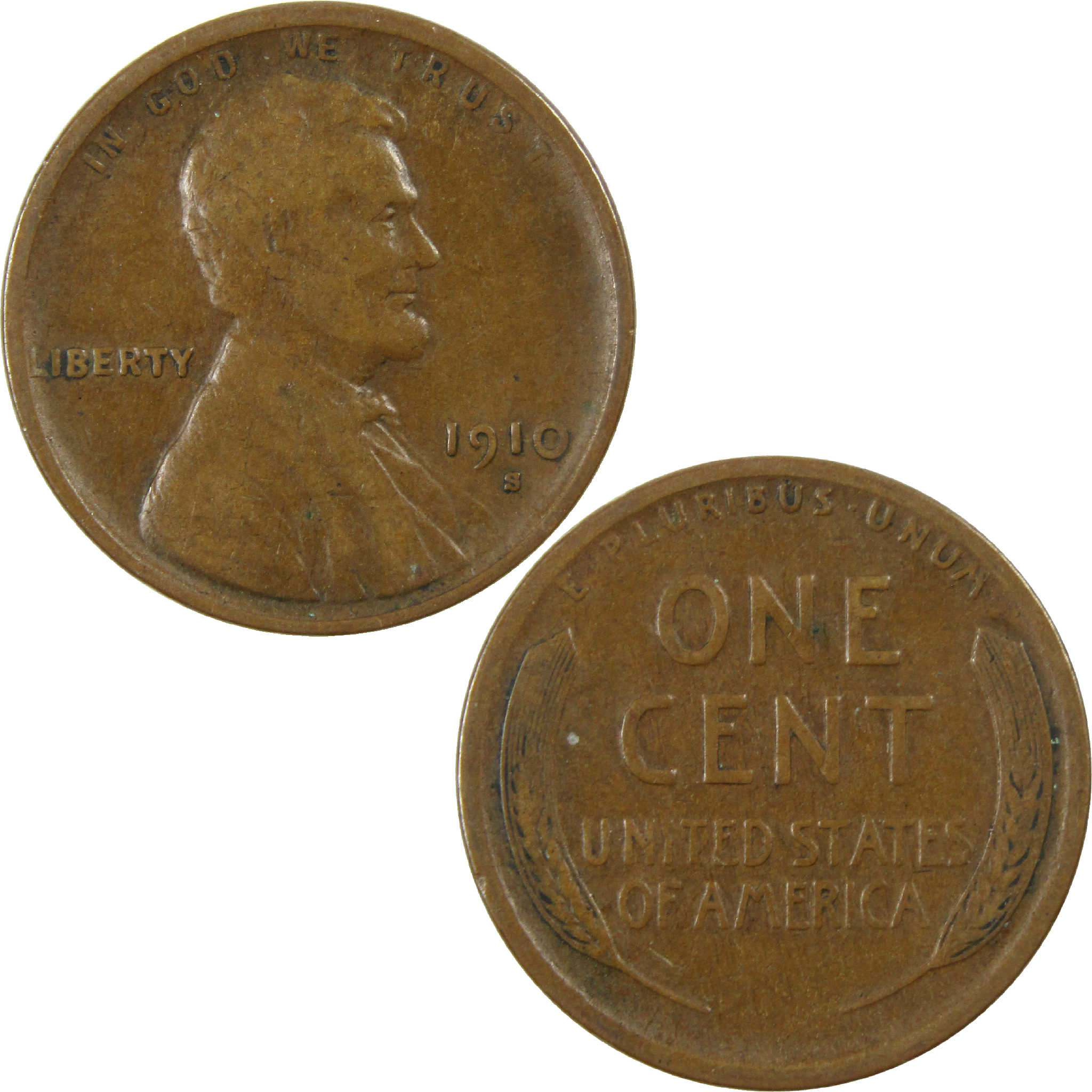 1910 S Lincoln Wheat Cent VF Very Fine Penny 1c Coin SKU:I12156