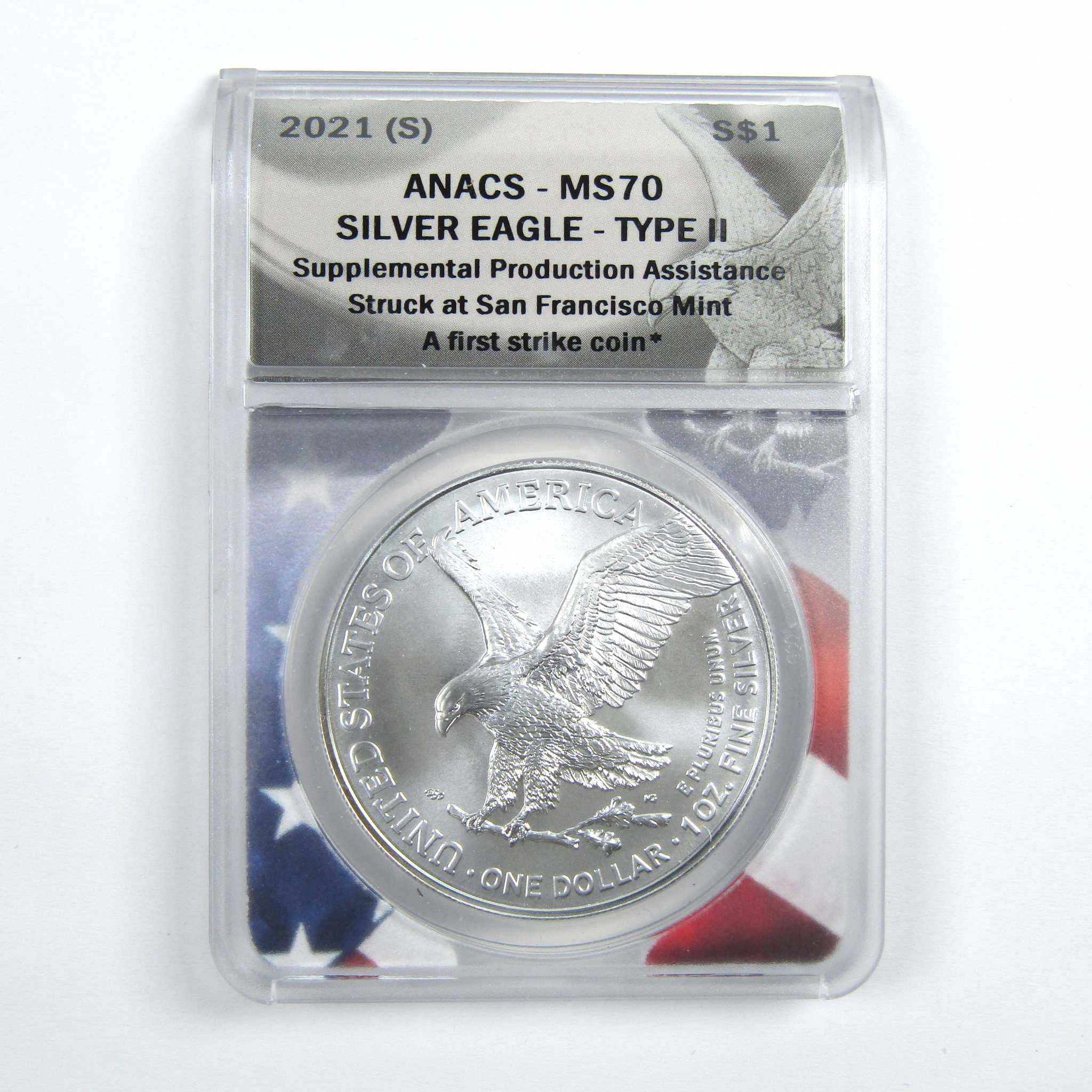 2021 (S) Type 2 American Silver Eagle MS 70 ANACS $1 SKU:CPC7827