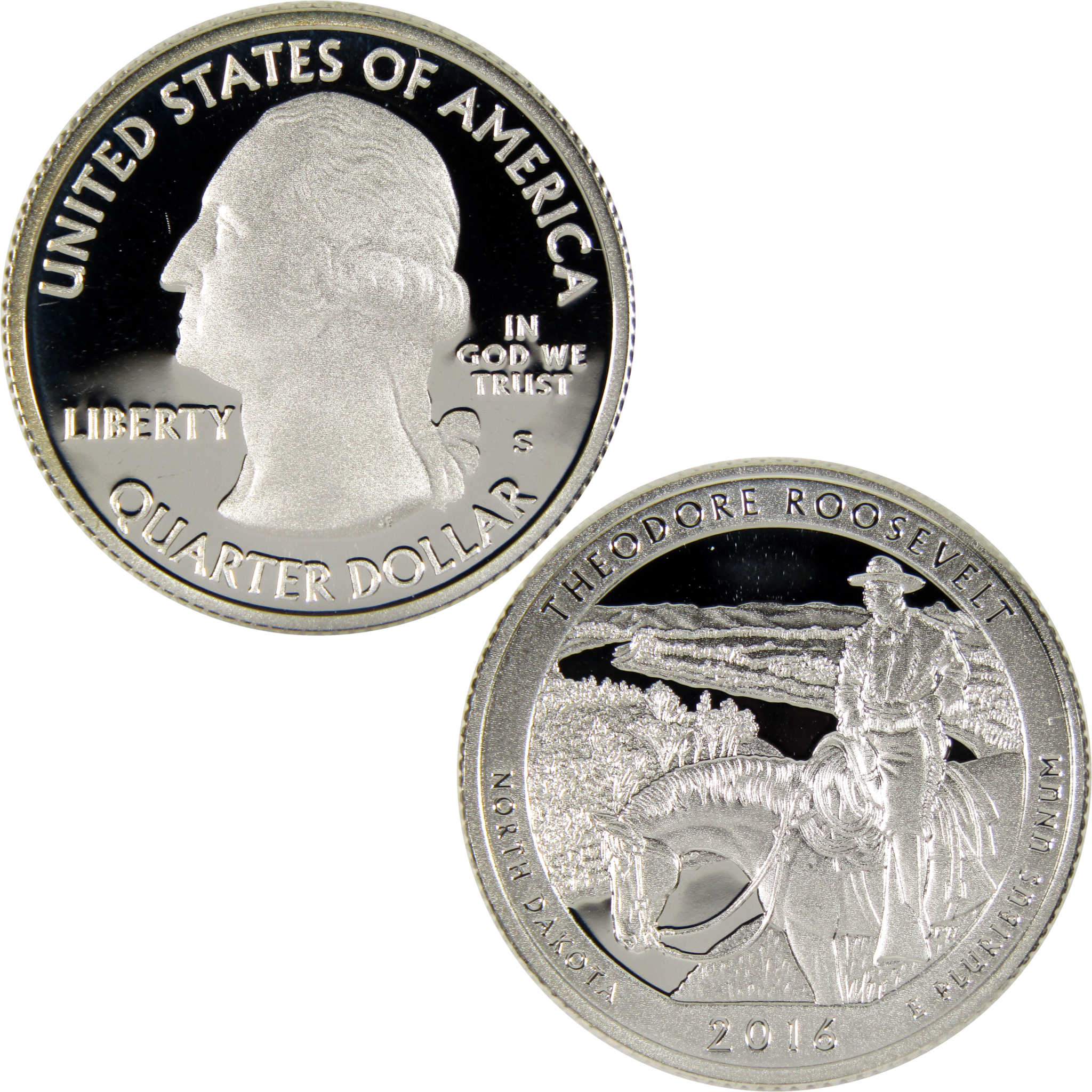 2016 S Theodore Roosevelt National Park Quarter Silver 25c Proof Coin