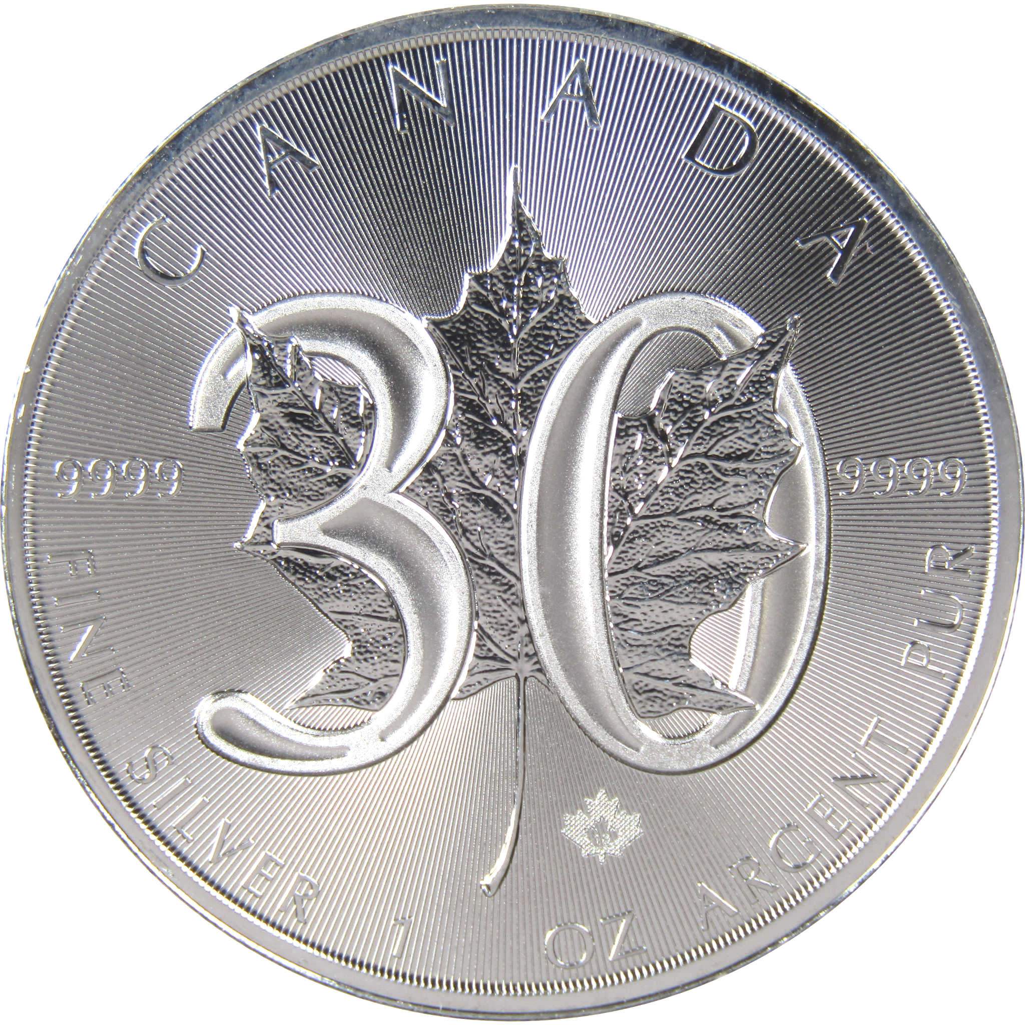 2018 Canadian Maple Leaf 30th Anniversary 3 oz Silver Coin & Bar Set