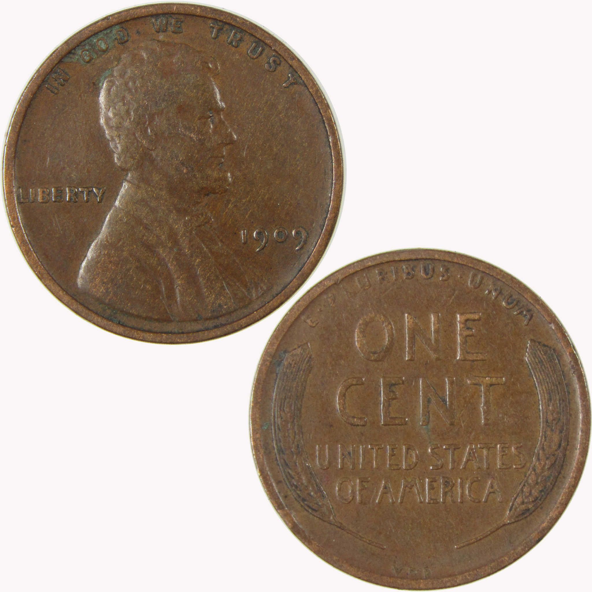1909 VDB Lincoln Wheat Cent VF Very Fine Details Penny SKU:I26319