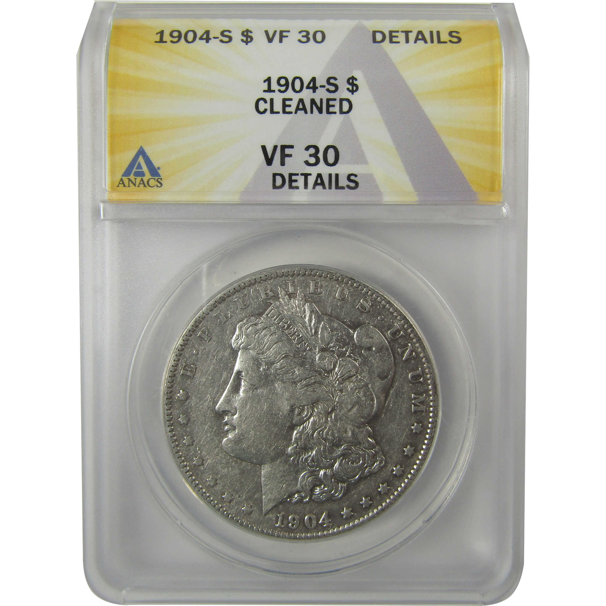 1904 S Morgan Dollar VF 30 Details ANACS Silver $1 Coin SKU:I21161 - Morgan coin - Morgan silver dollar - Morgan silver dollar for sale - Profile Coins &amp; Collectibles