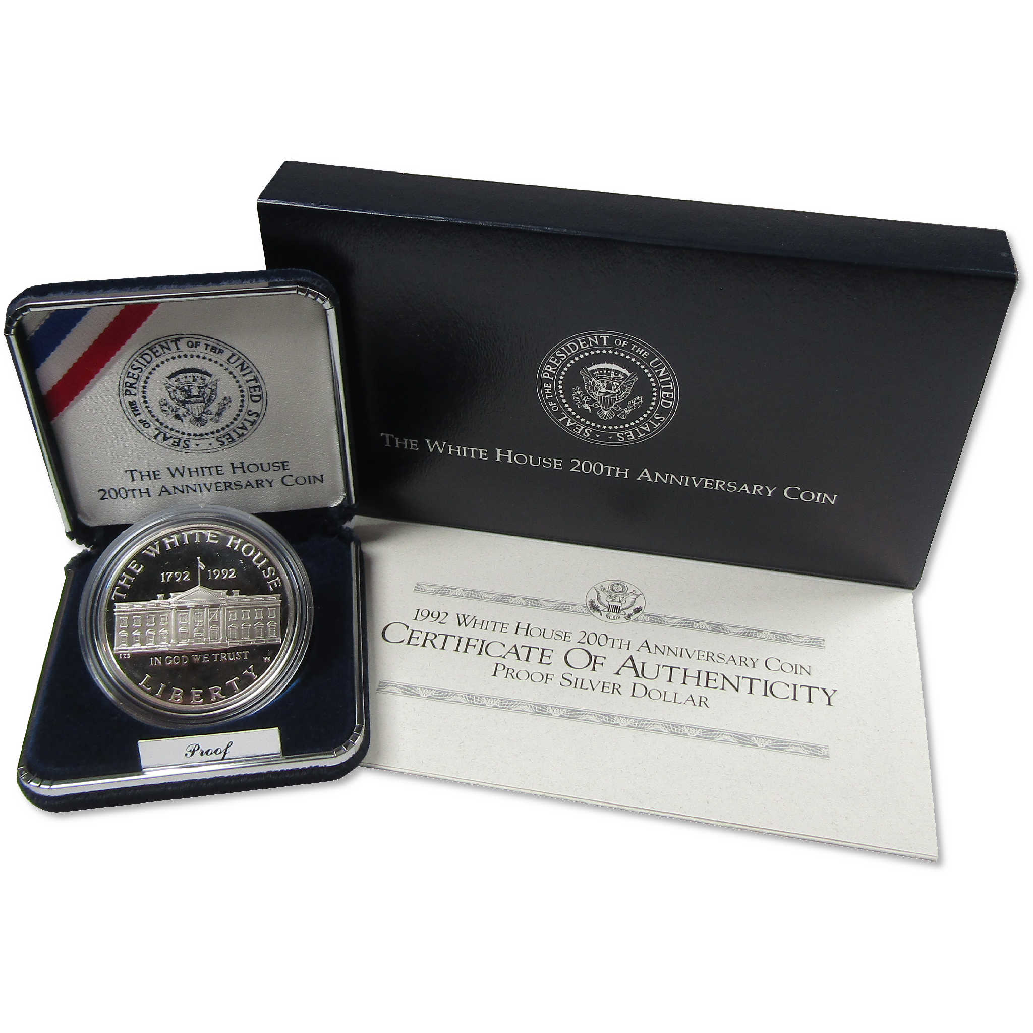 1992 W White House Commemorative Silver Dollar Proof $1 Coin OGP COA