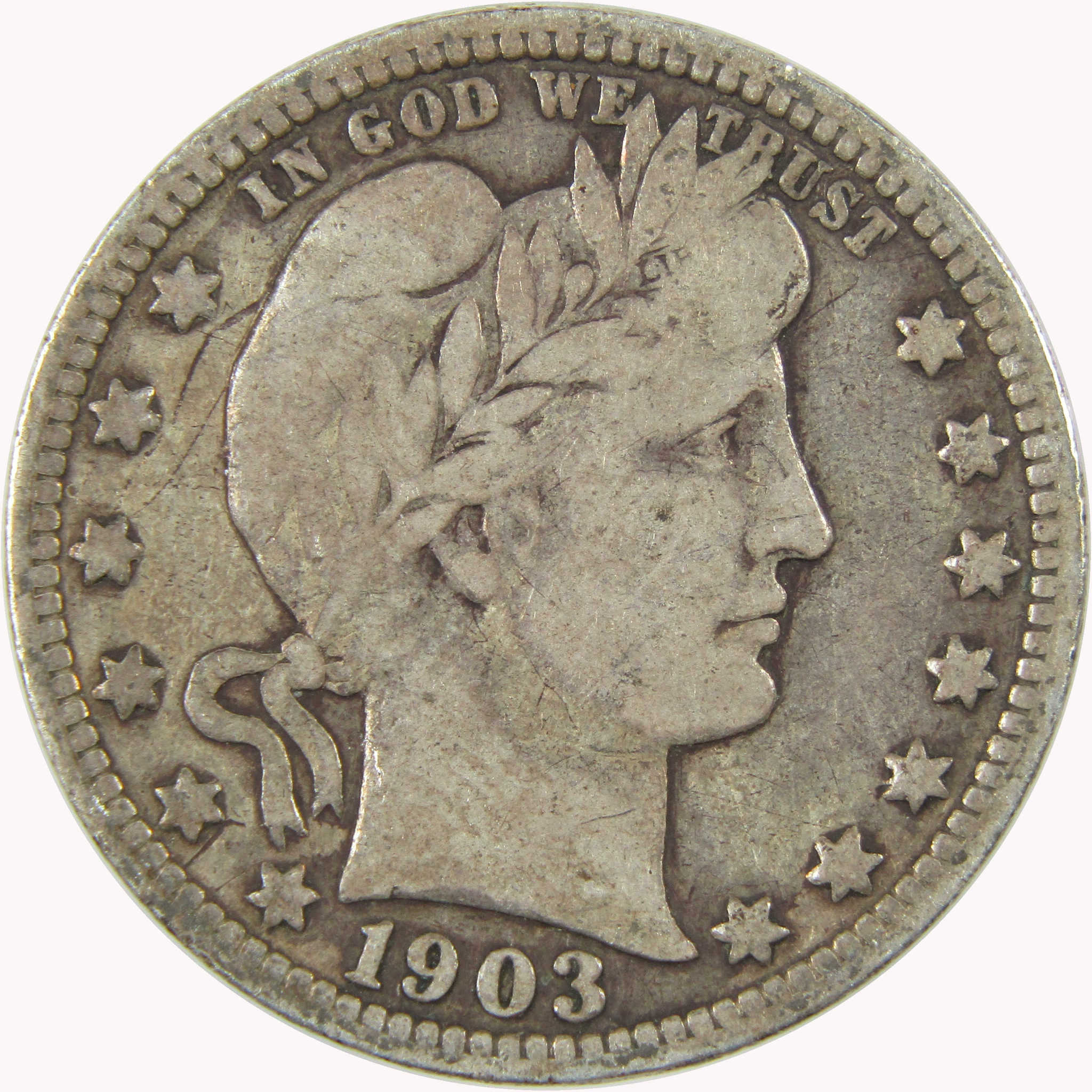1903 O Barber Silver Quarter VG Very Good 25c Coin Collectible