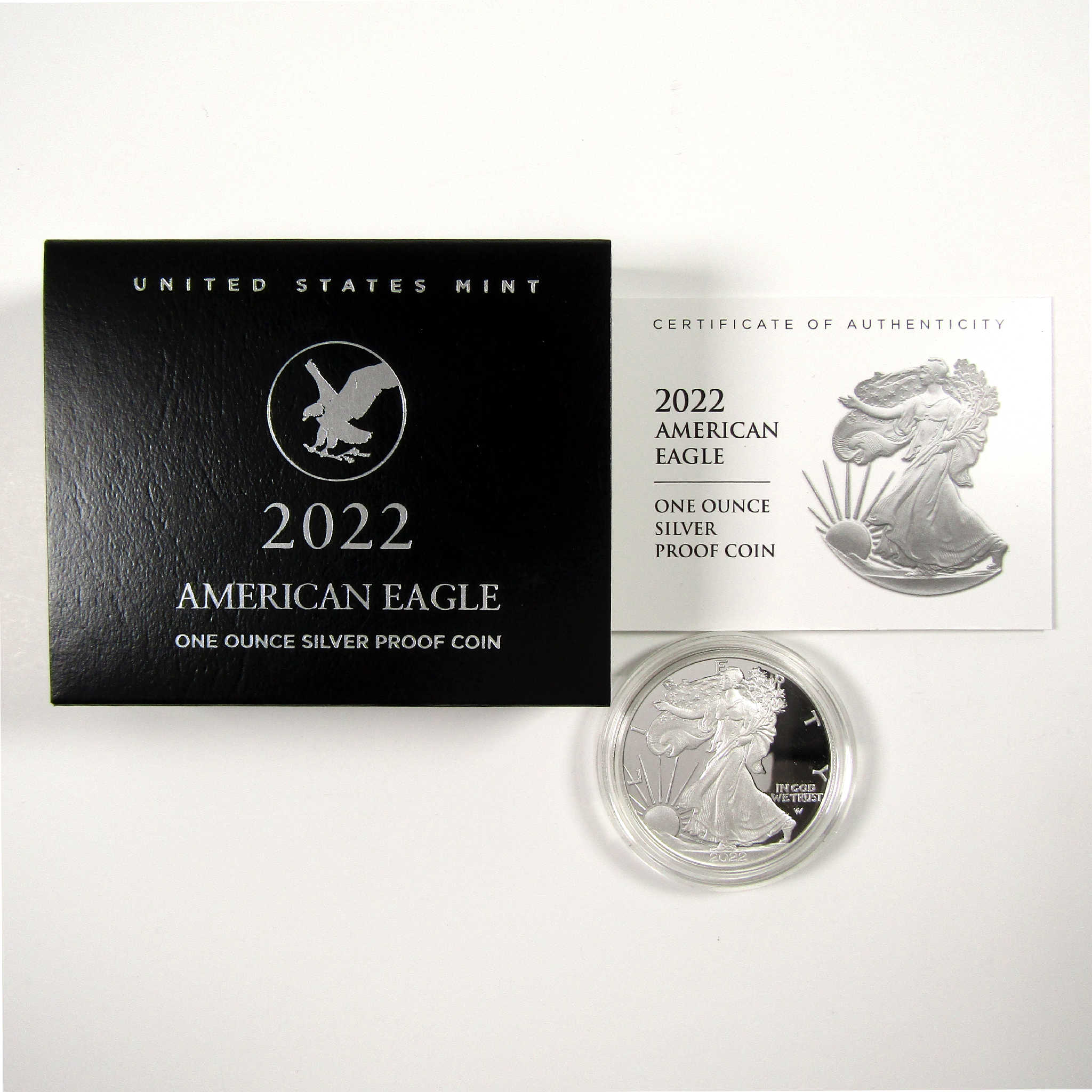 2022 W American Eagle Choice Proof 1 oz .999 Silver Bullion $1 OGP COA