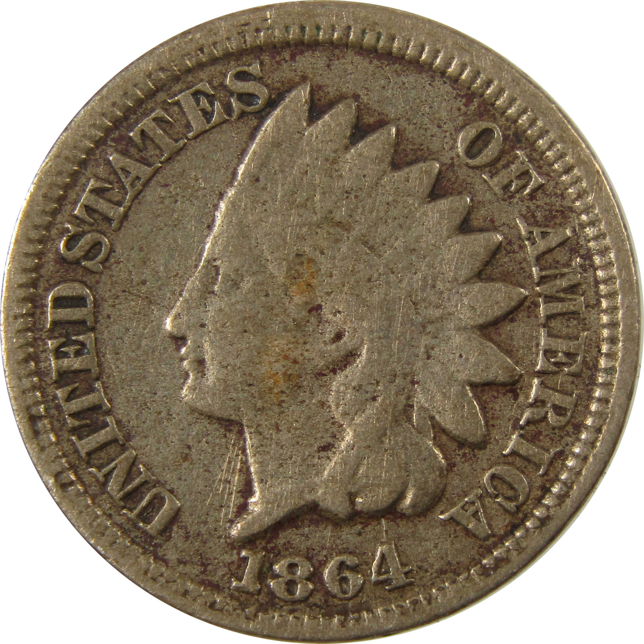1864 Indian Head Copper-Nickel Cent G Good Details Penny 1c Coin Collectible SKU:CP1211