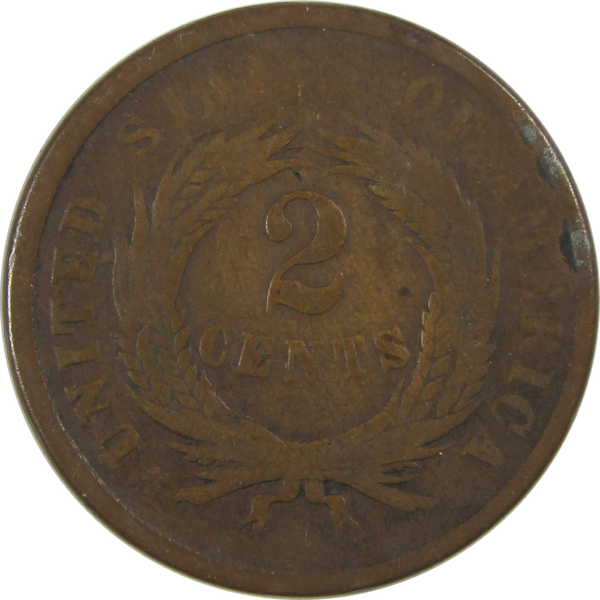 1864 Large Motto Two Cent Piece G Good 2c Coin SKU:CPC0745