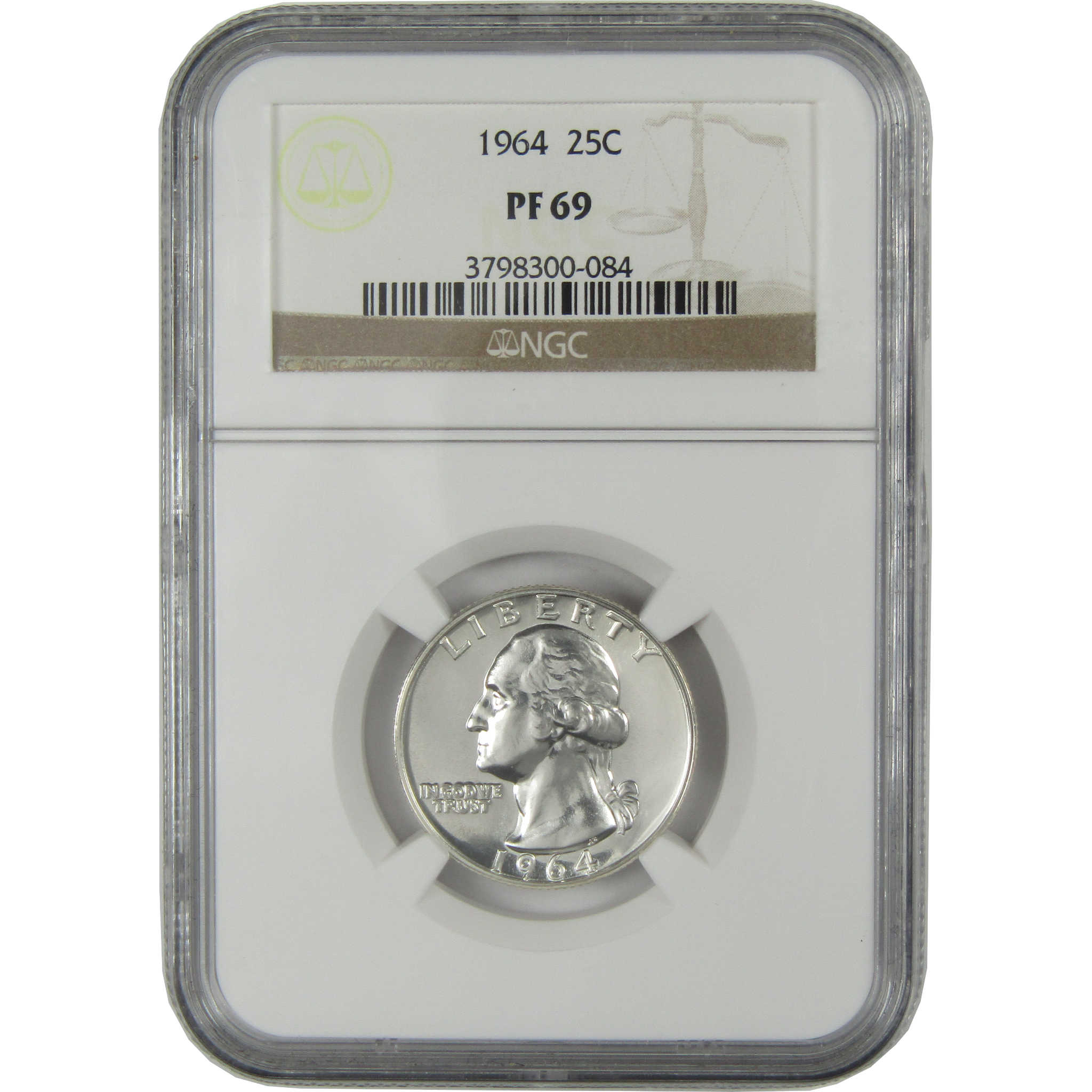 1964 Washington Silver Quarter PF 69 NGC Proof 25c Coin SKU:I27500