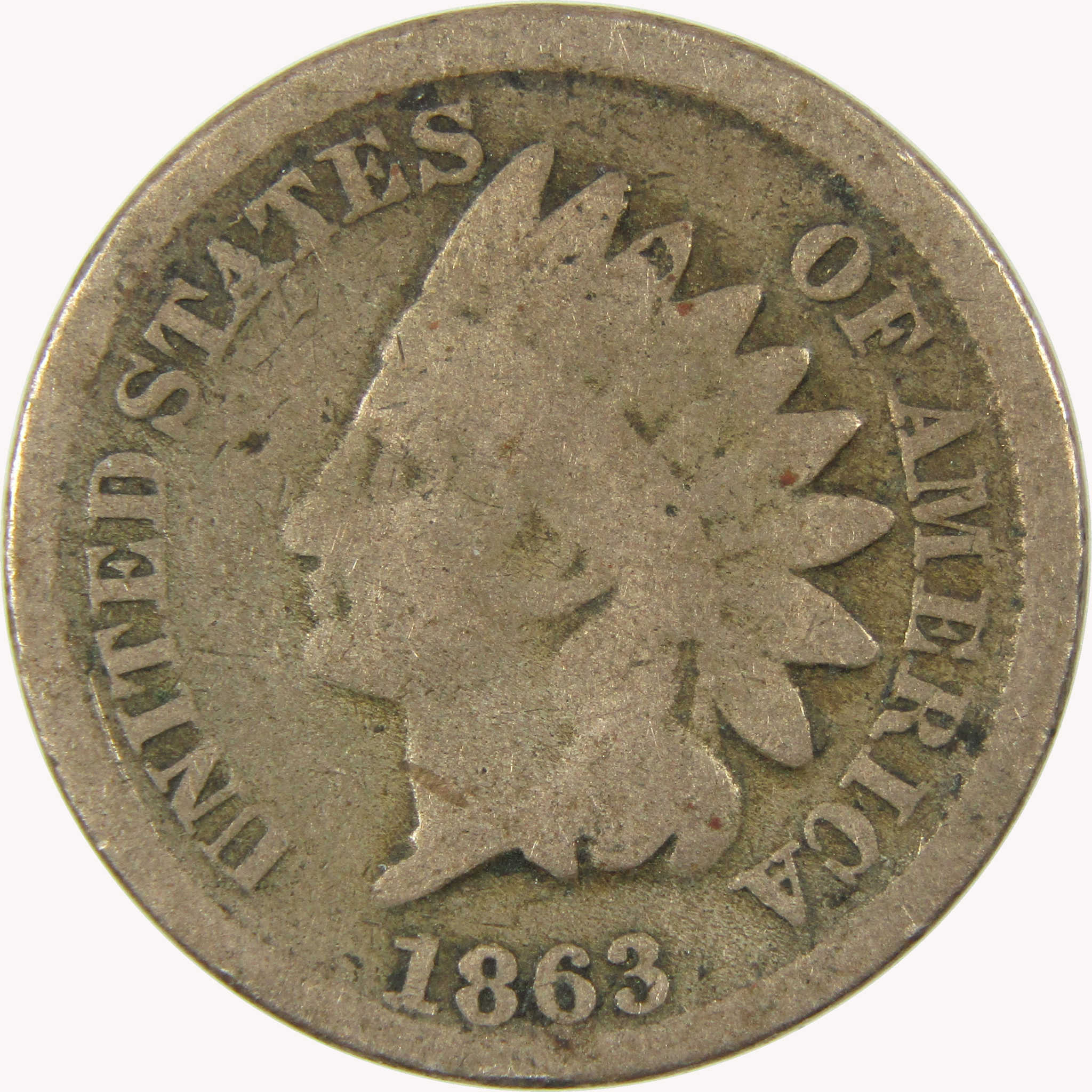 1863 Indian Head Cent G Good Penny 1c Coin SKU:CP1104