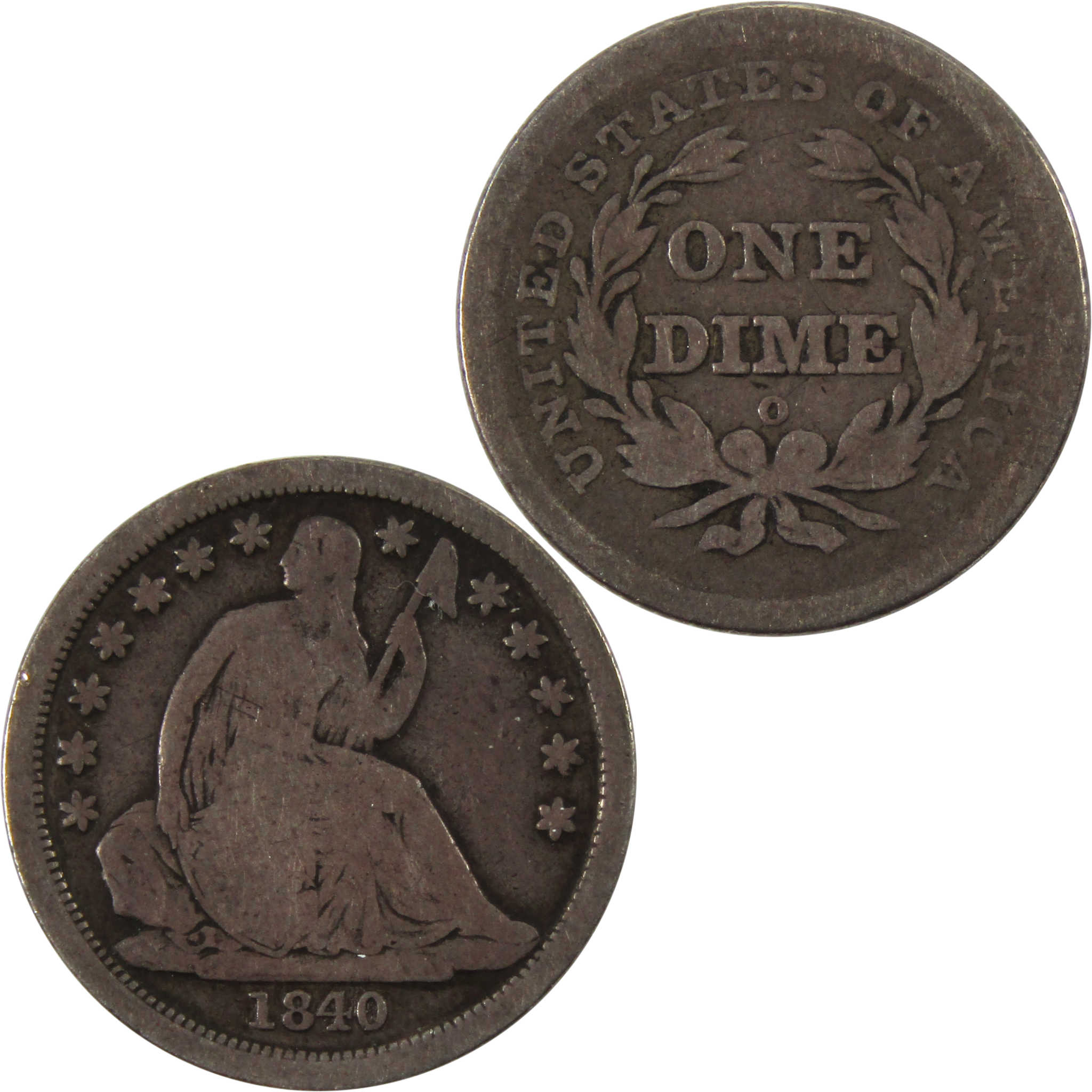 1840 O Seated Liberty Dime VG Very Good 90% Silver 10c Coin SKU:I10042