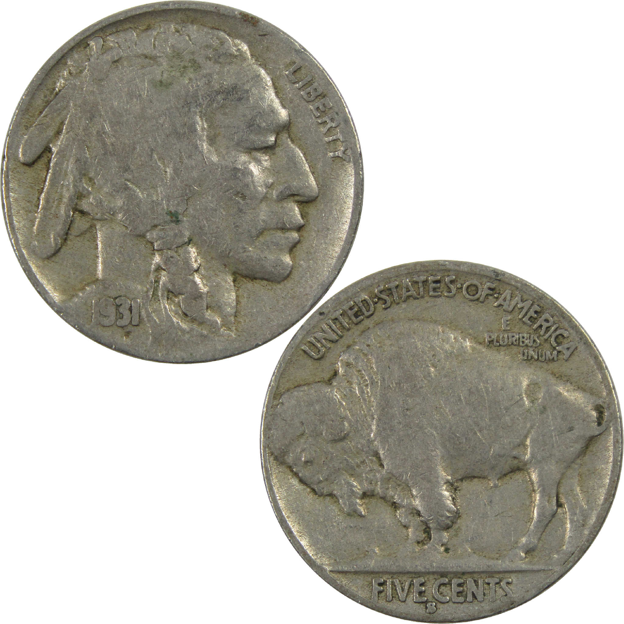 1931 S Indian Head Buffalo Nickel F Fine 5c Coin SKU:I12603