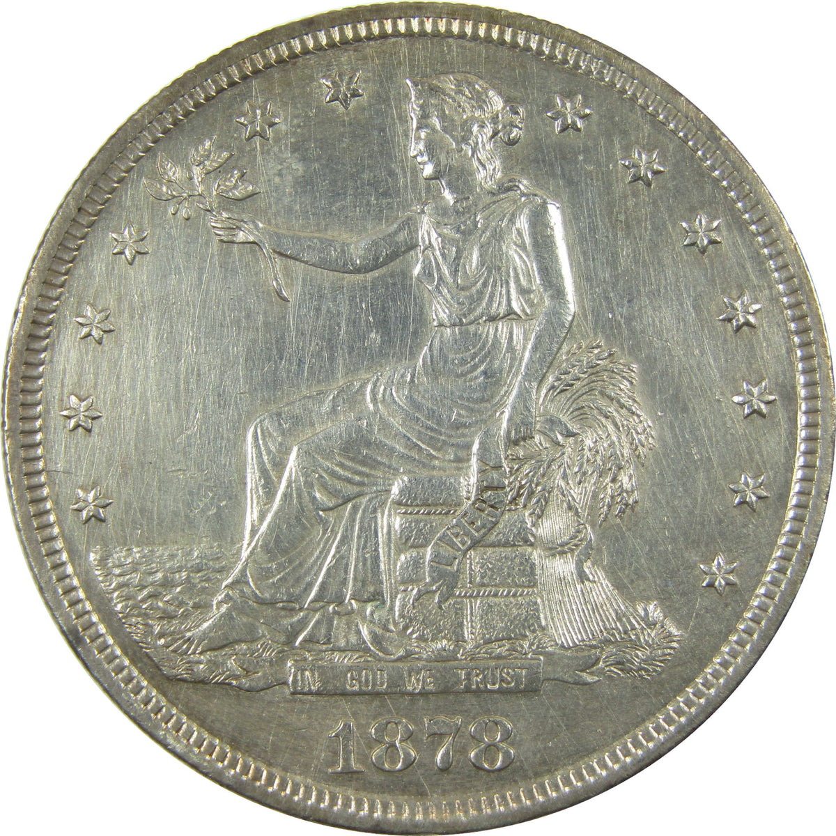 1878 S Trade Silver Dollar XF EF Extremely Fine Details SKU:CP1740
