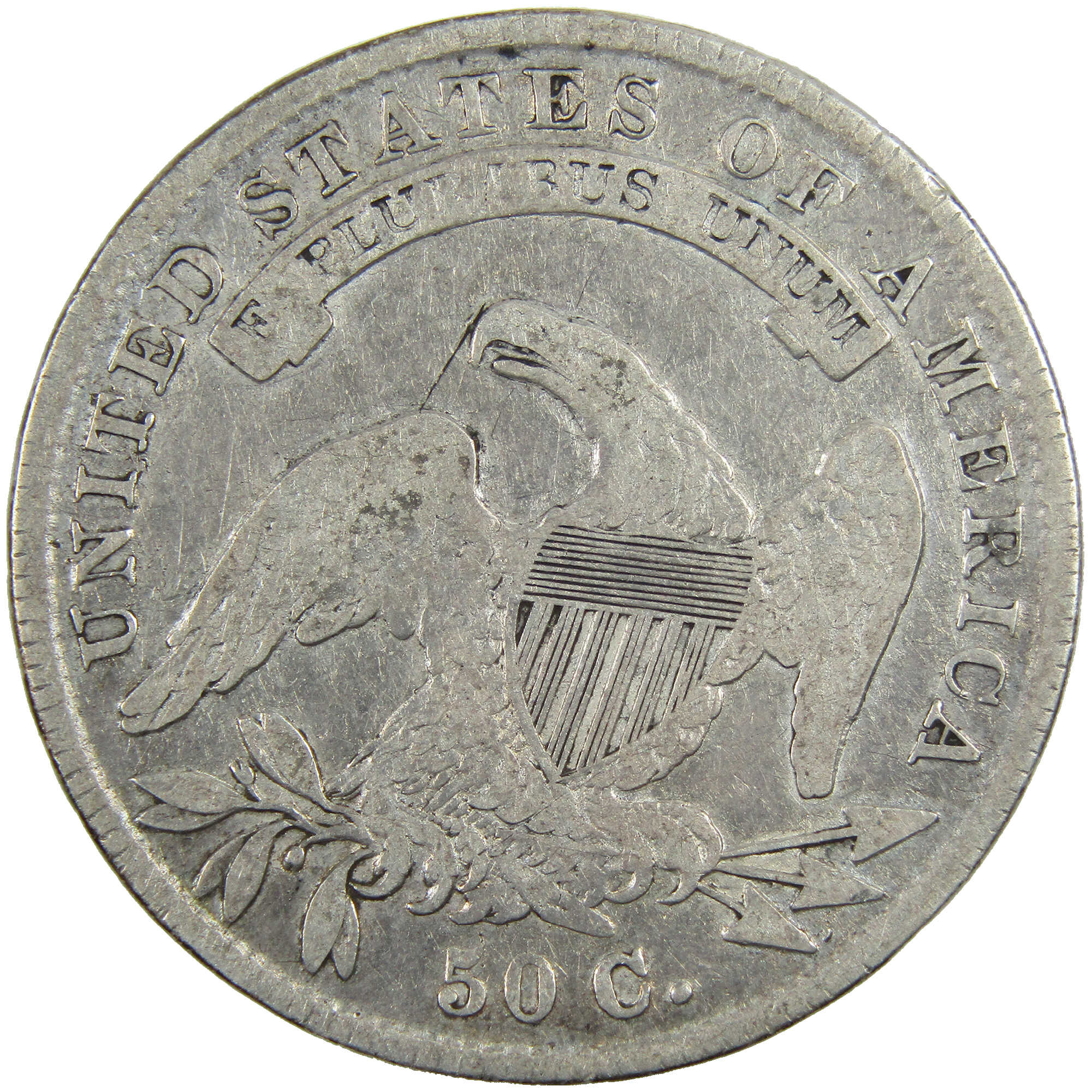 1836 Lettered Edge Capped Bust Half Dollar AG Details SKU:I12924