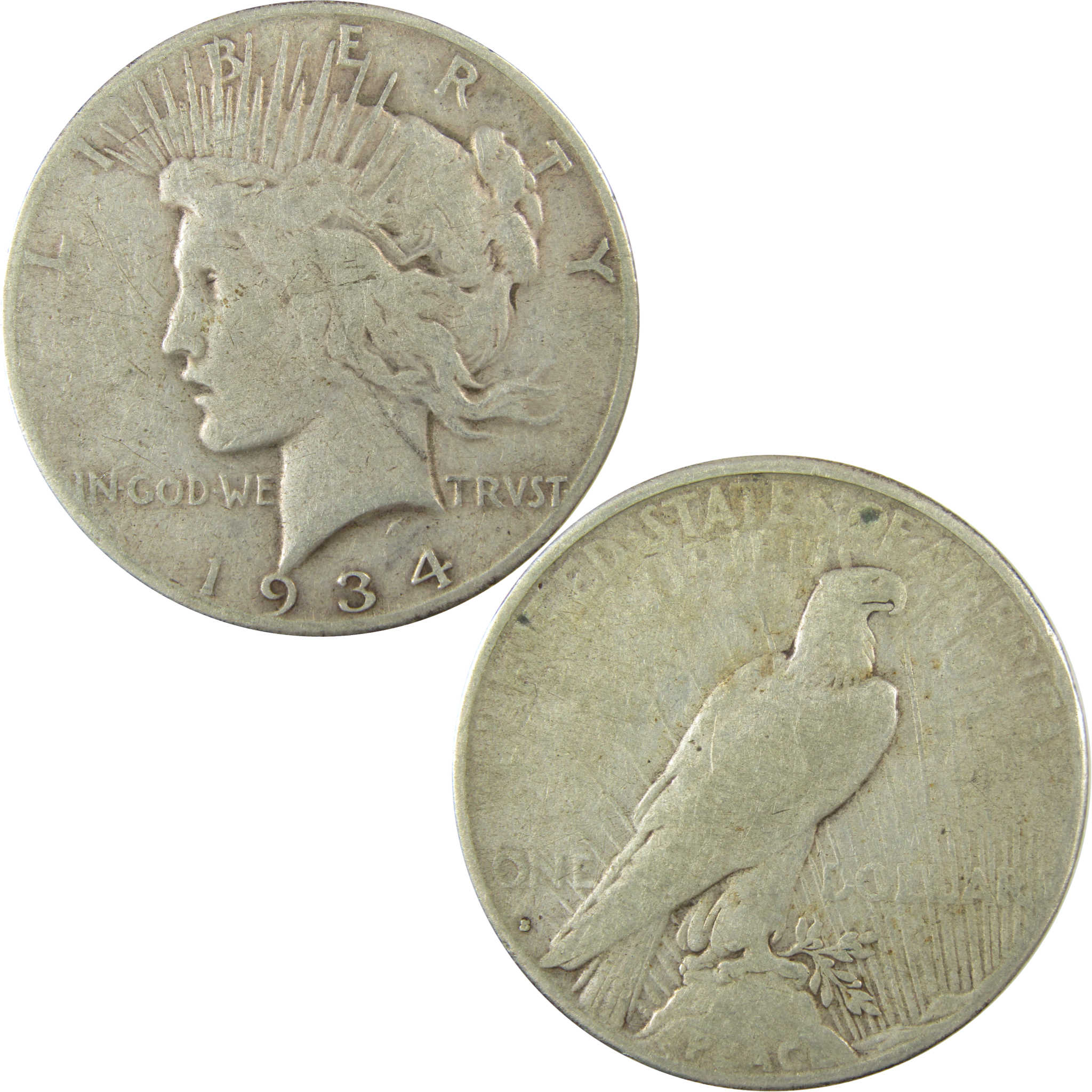 1934 S Peace Silver Dollar F Fine $1 Coin Collectible SKU:CP1594