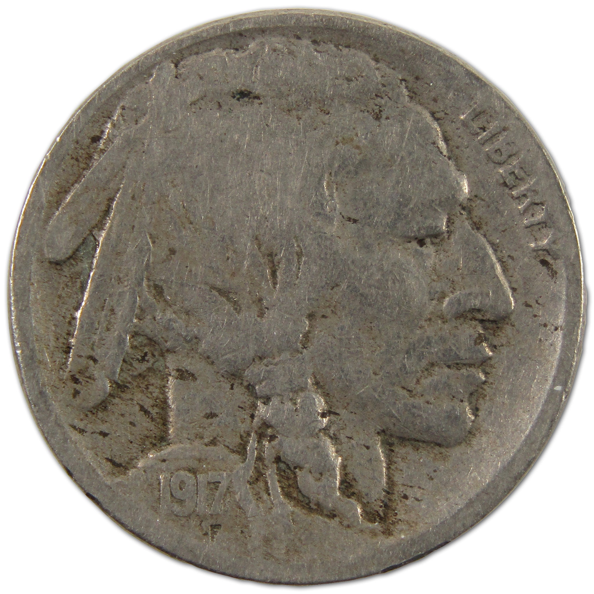 1917 S Indian Head Buffalo Nickel VG Very Good 5c Coin SKU:I10604