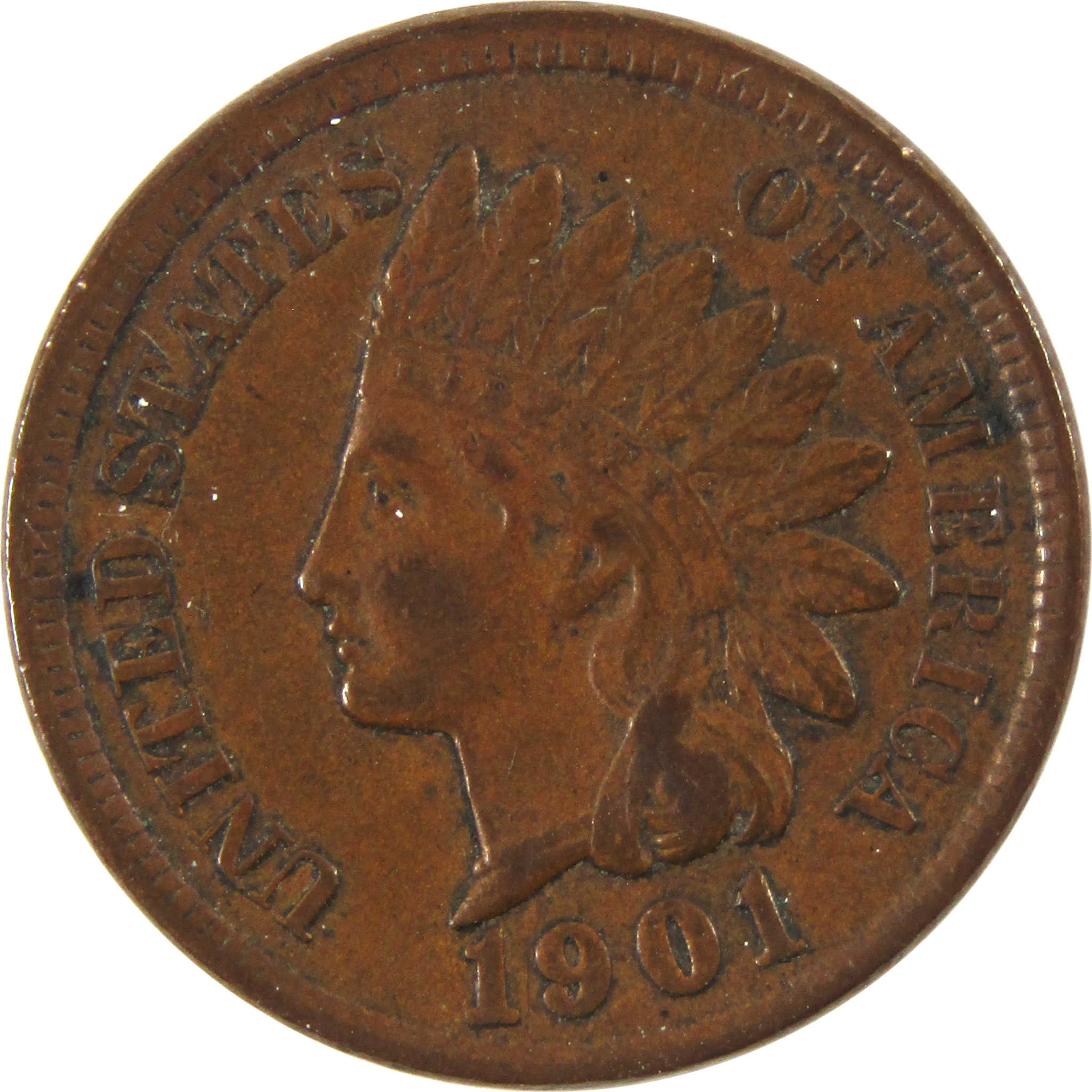 1901 Indian Head Cent XF EF Extremely Fine Penny 1c Coin SKU:I10074