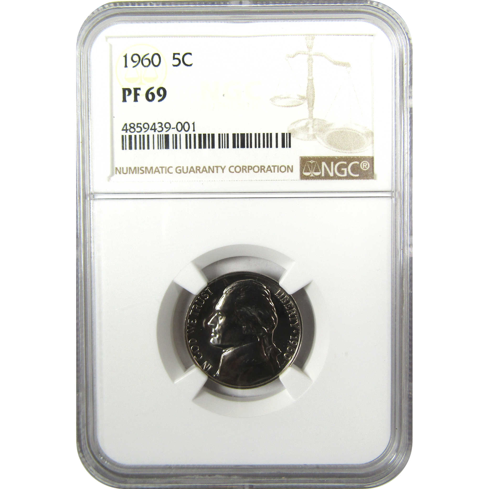 1960 Jefferson Nickel PF 69 NGC Proof 5c Coin Collectible SKU:I27327