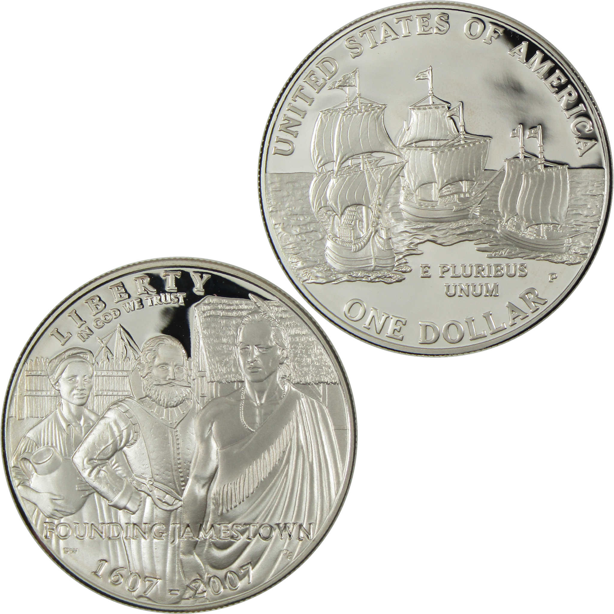 2007 P Jamestown 400th Anniversary Commemorative Silver Dollar Proof