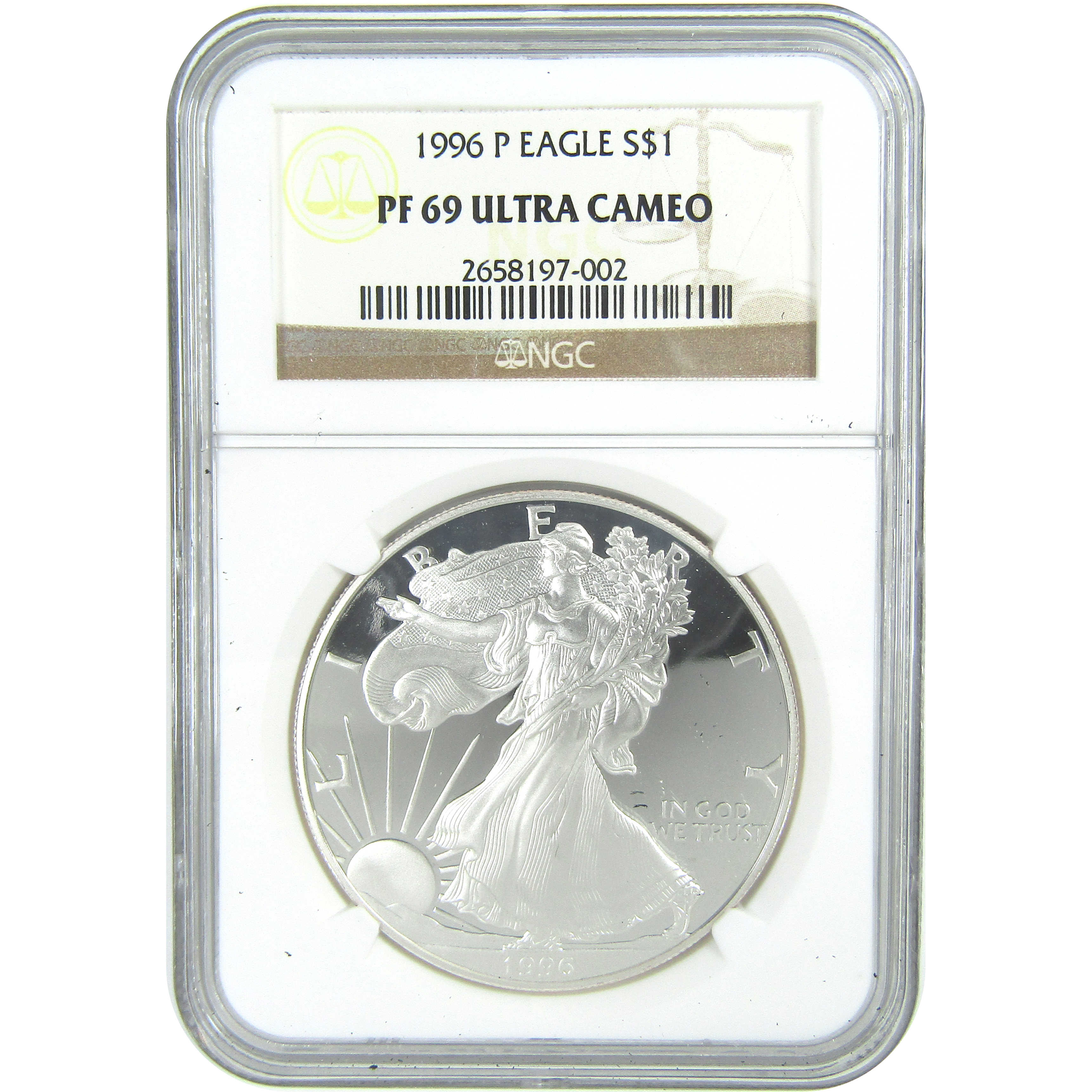 1996 P American Silver Eagle PF 69 UCAM NGC Proof $1 SKU:CPC9581