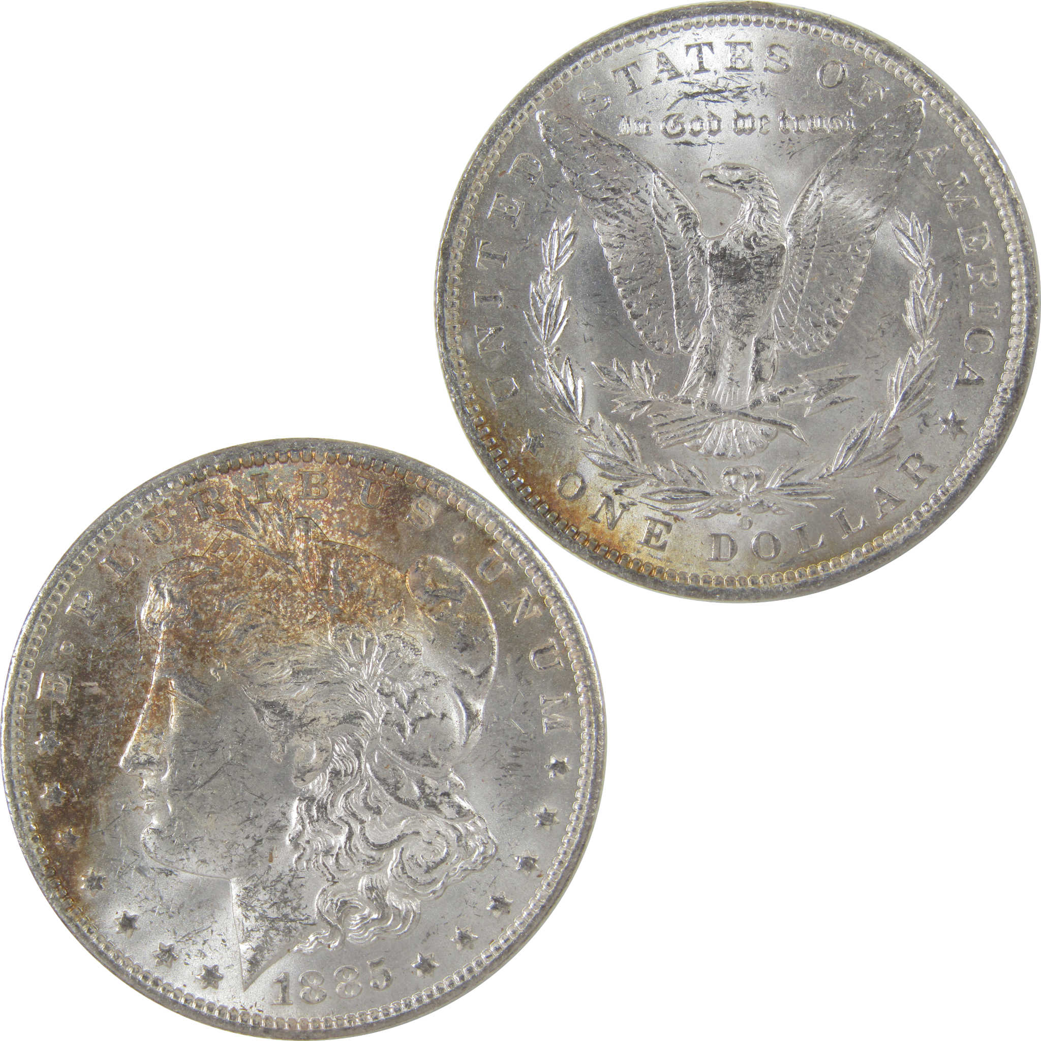 1885 O Morgan Dollar Uncirculated Silver $1 Coin Toned SKU:I18871