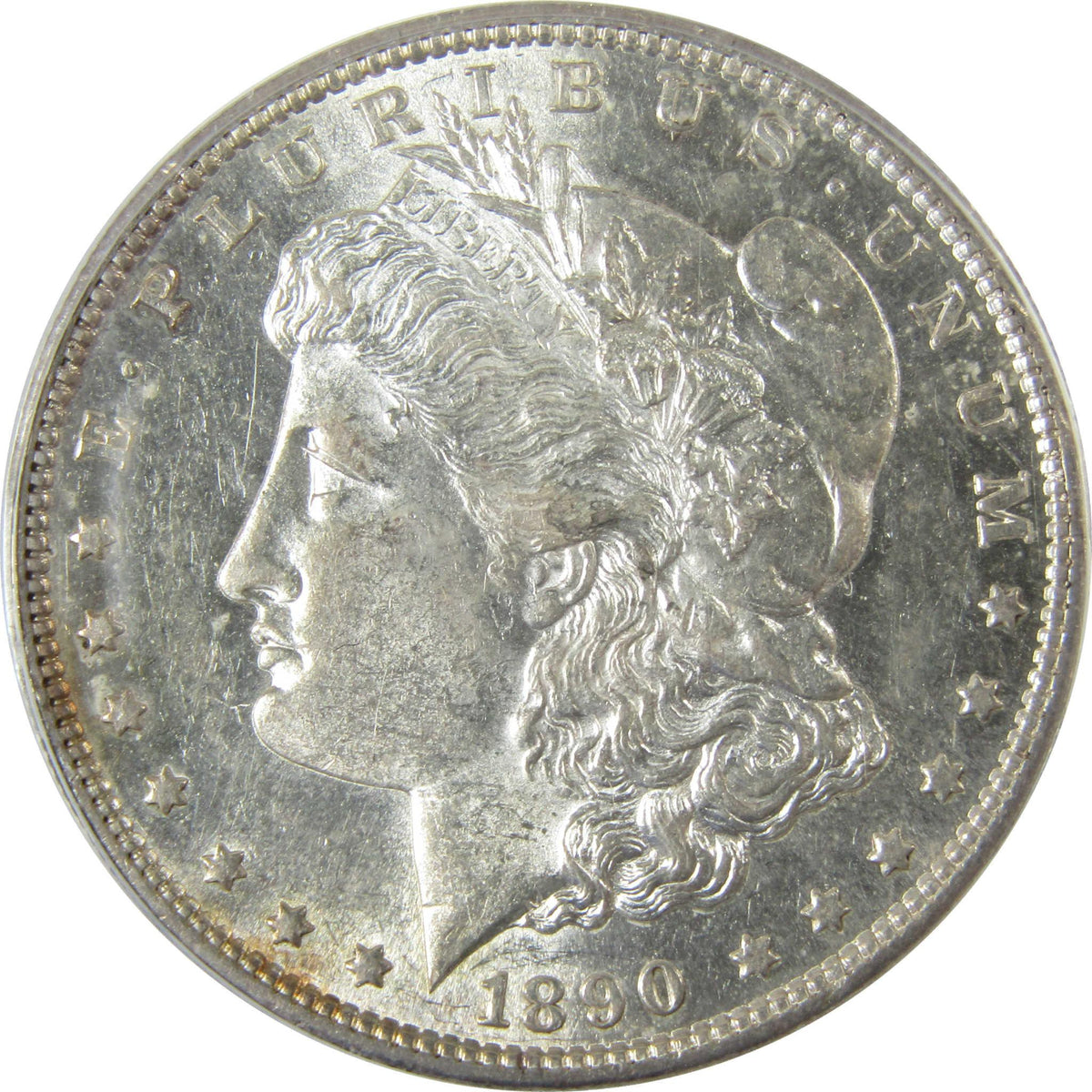 1890 S Morgan Silver Dollar AU 58 ANACS $1 Coin SKU:I27955 - Morgan coin - Morgan silver dollar - Morgan silver dollar for sale - Profile Coins &amp; Collectibles