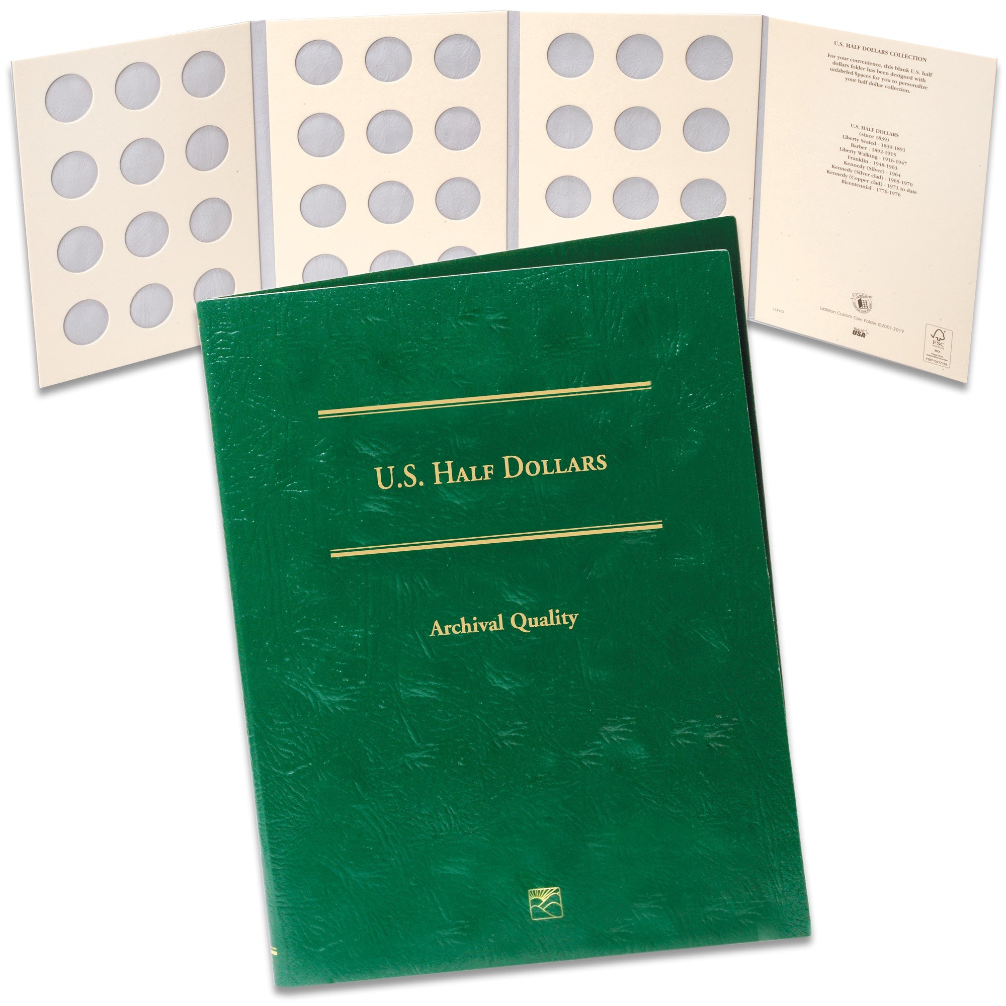 Blank U.S. Half Dollar Folder Littleton Coin Company