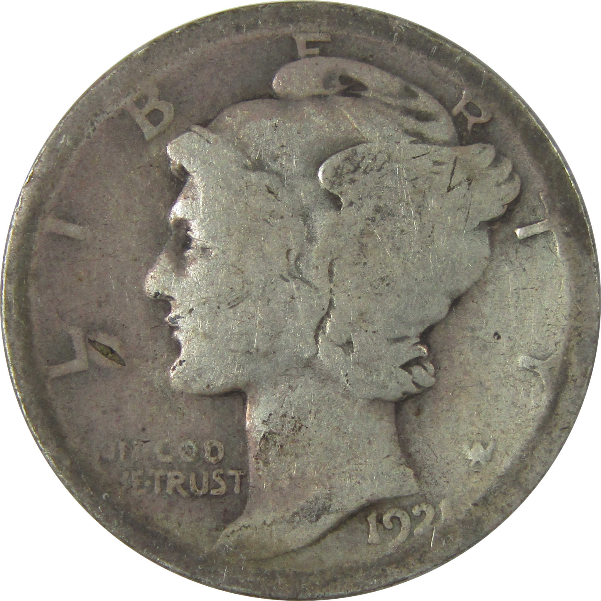 1921 Mercury Dime AG About Good Silver 10c Coin SKU:I20727