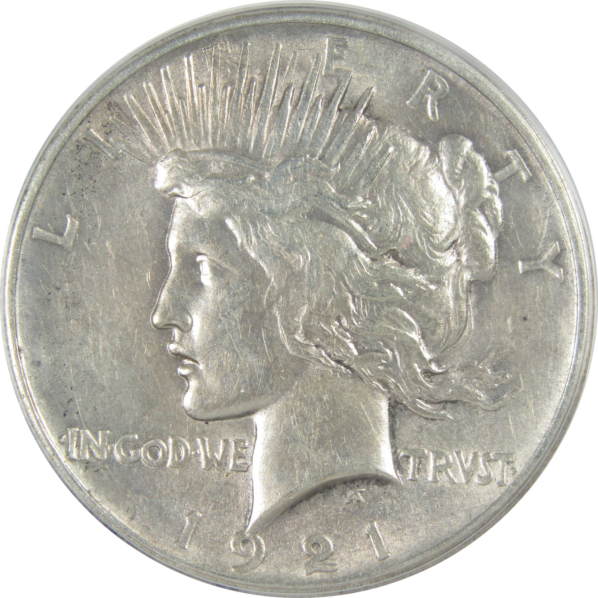 1921 High Relief Peace Dollar AU 58 Details ANACS Silver $1 SKU:I16386