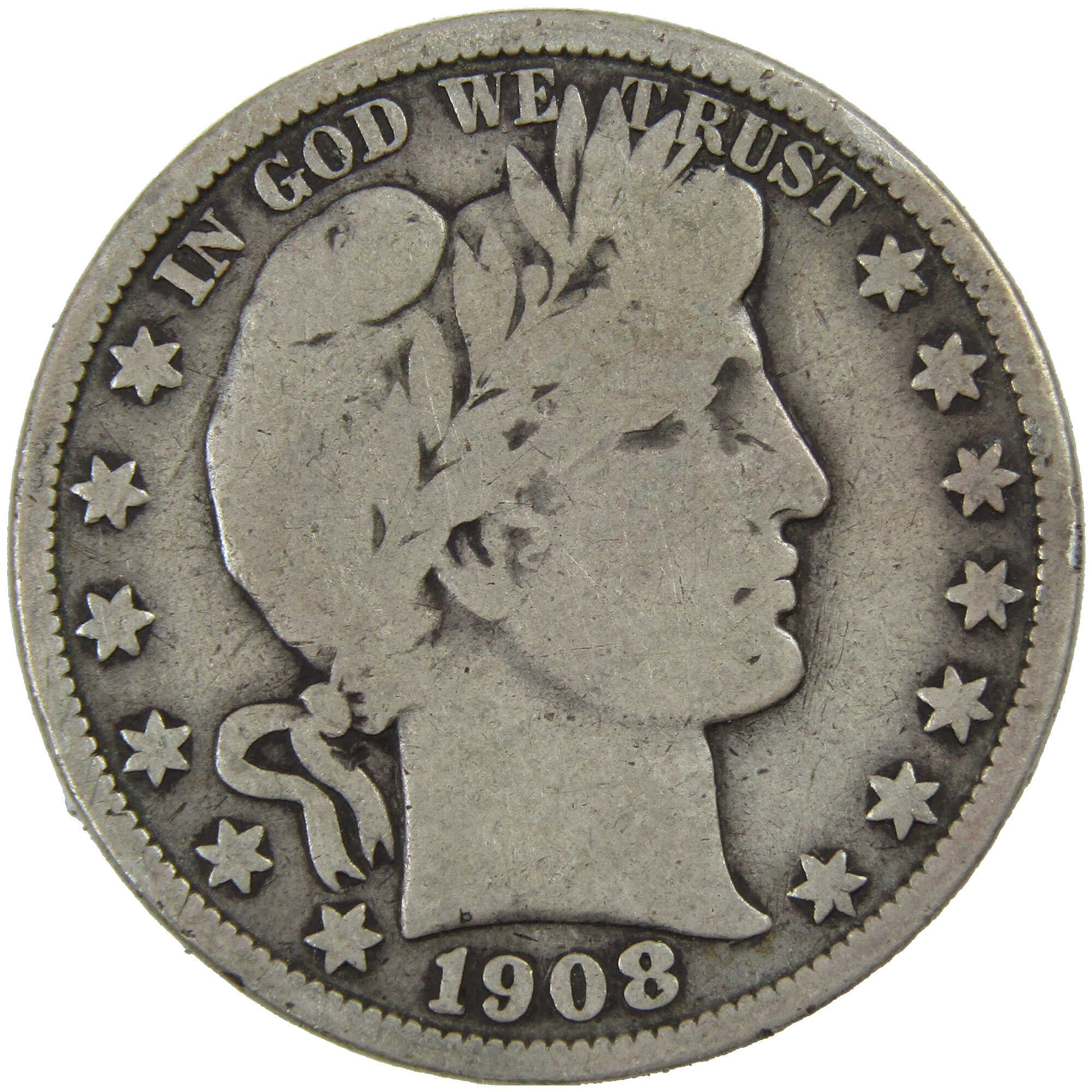 1908 O Barber Half Dollar VG Very Good Silver 50c Coin SKU:I12790