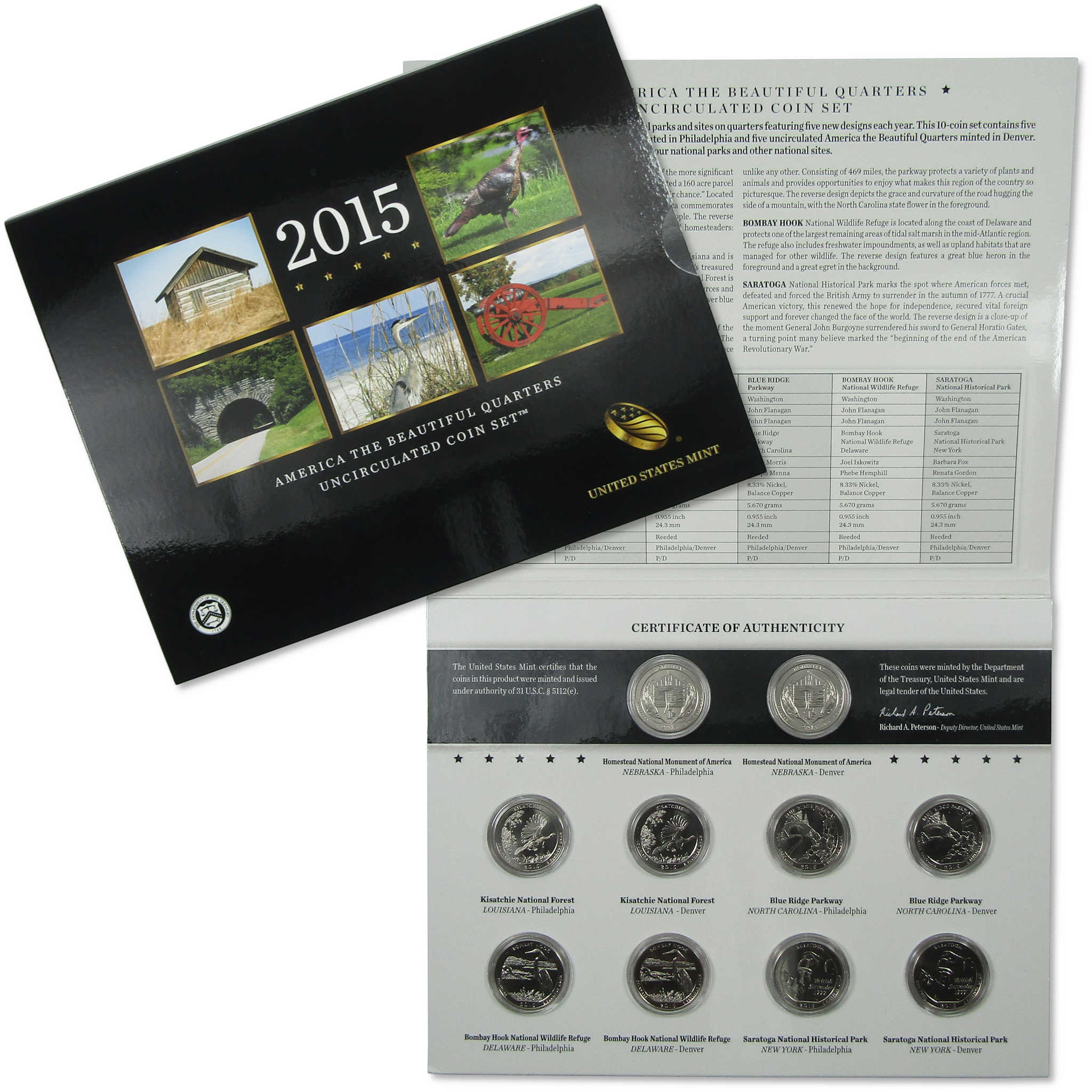 2015 America the Beautiful Quarters Uncirculated Coin Set SKU:CPC8523