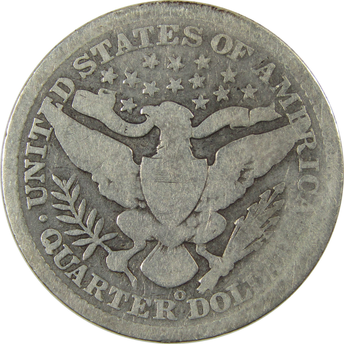 1896 O Barber Silver Quarter G Good Details 25c Coin SKU:I28537