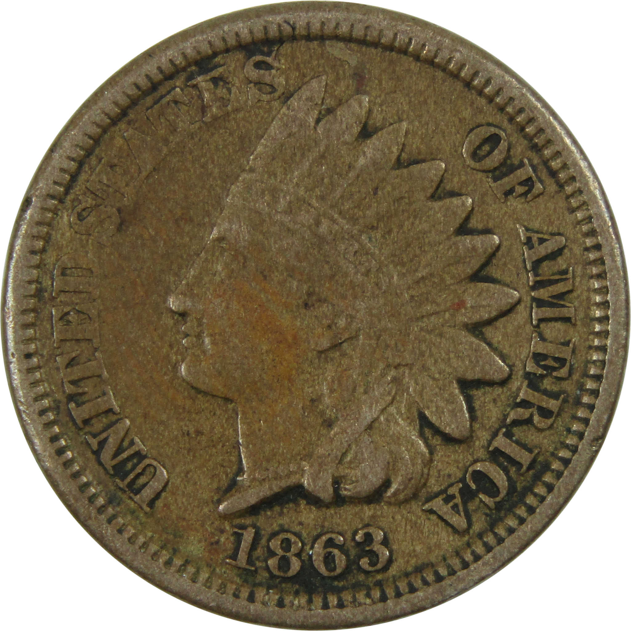 1863 Indian Head Cent VF Very Fine Copper-Nickel Penny 1c SKU:I12423