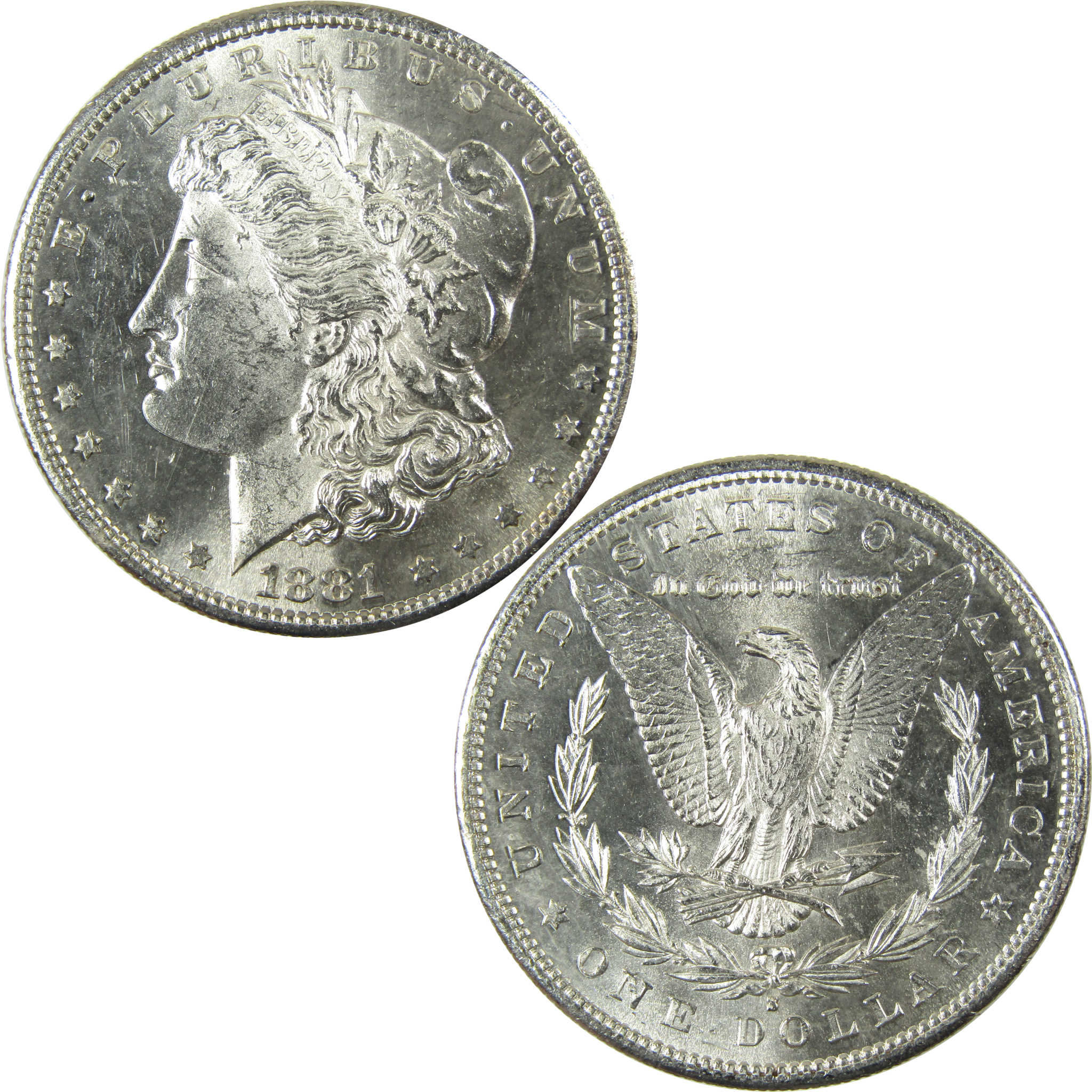 1881 S Morgan Silver Dollar Uncirculated Details $1 Coin SKU:I27078