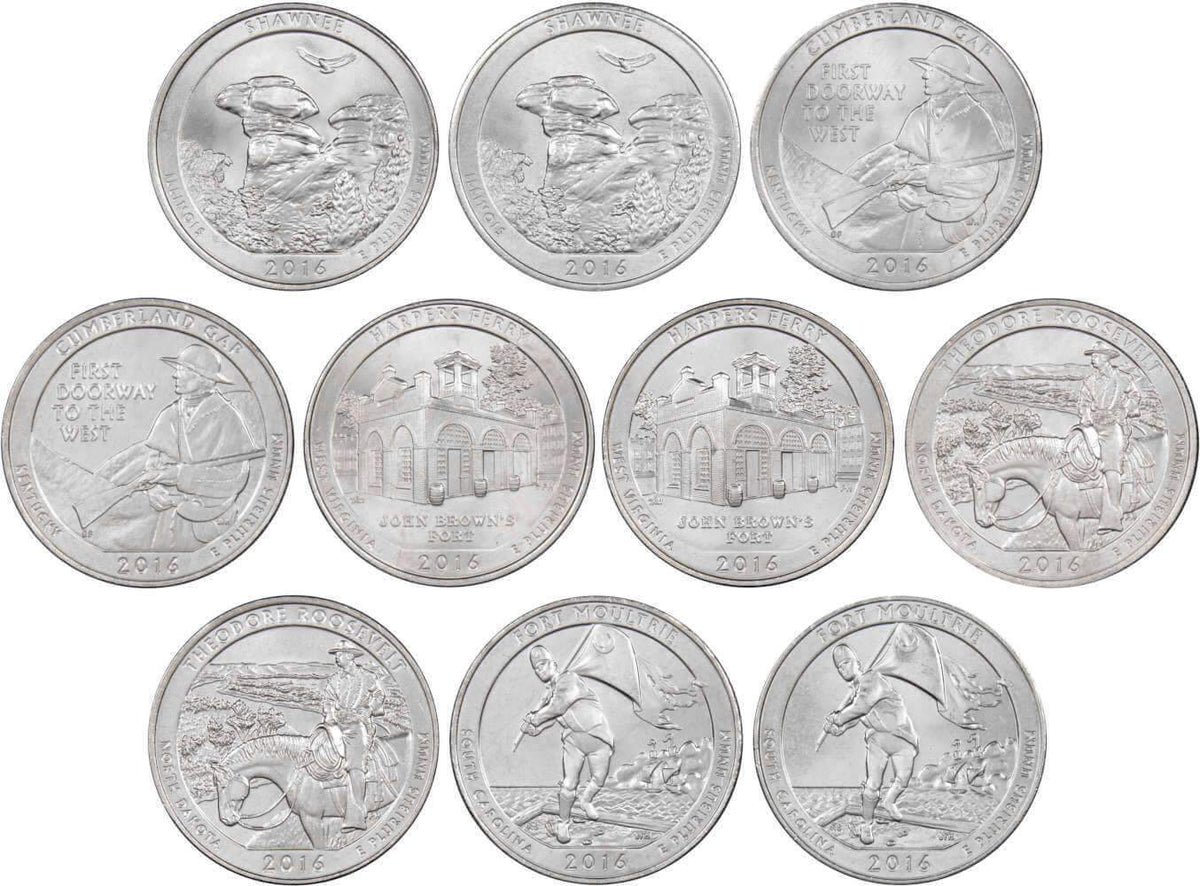2016 P&D Quarter 10 Coin Set Clad Uncirculated Mint State