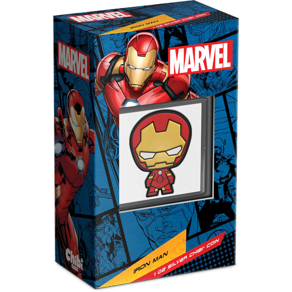 Marvel Iron Man Chibi 1 oz .999 Silver $2 Proof 2023 COA SKU:OPC155