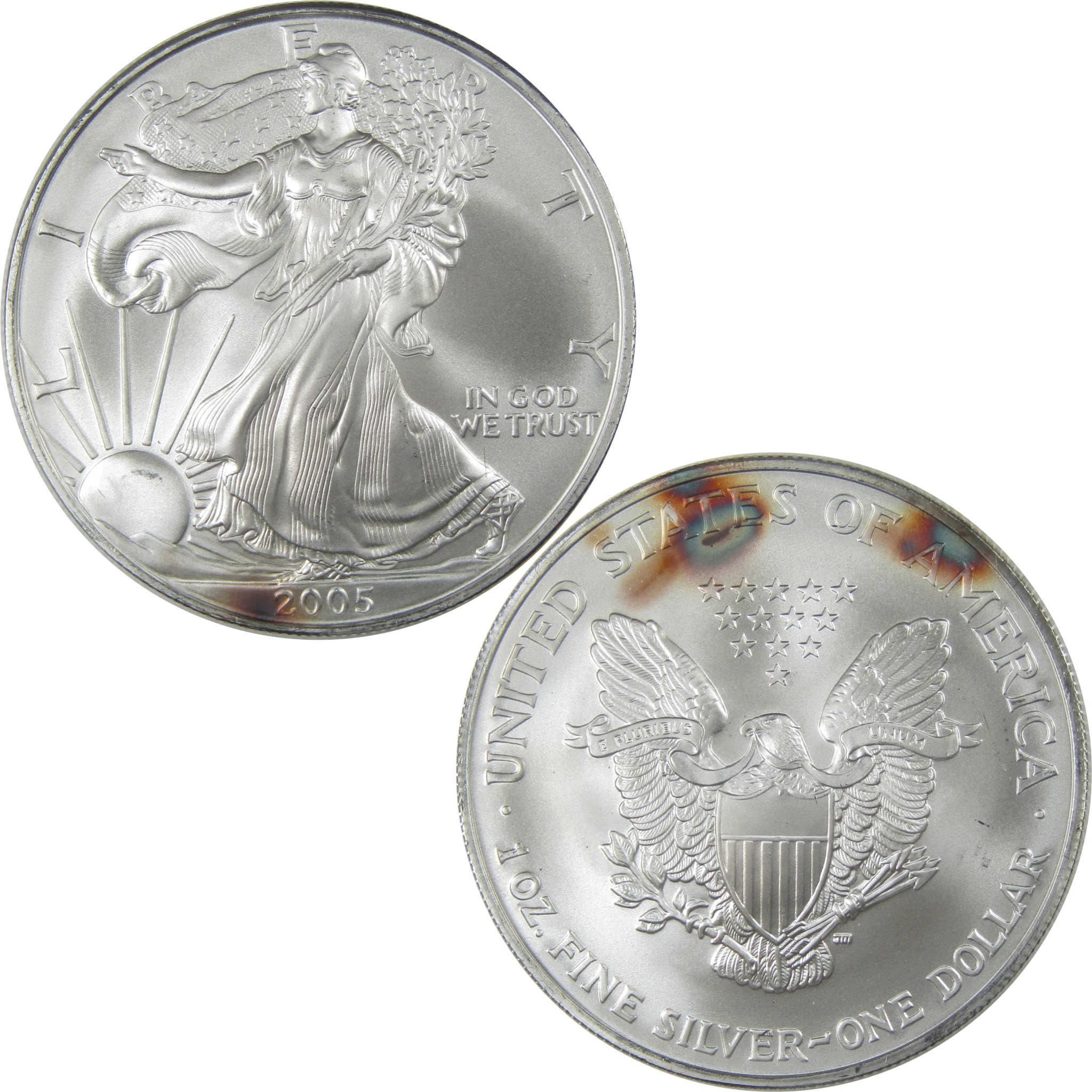 2005 American Silver Eagle Uncirculated Bullion Toned SKU:I24264