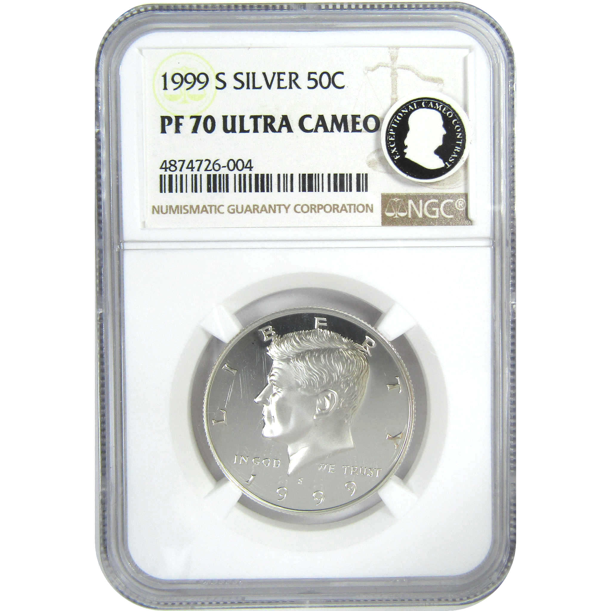 1999 S Kennedy Half Dollar PF 70 UCAM NGC Silver Proof 50c SKU:CPC9363