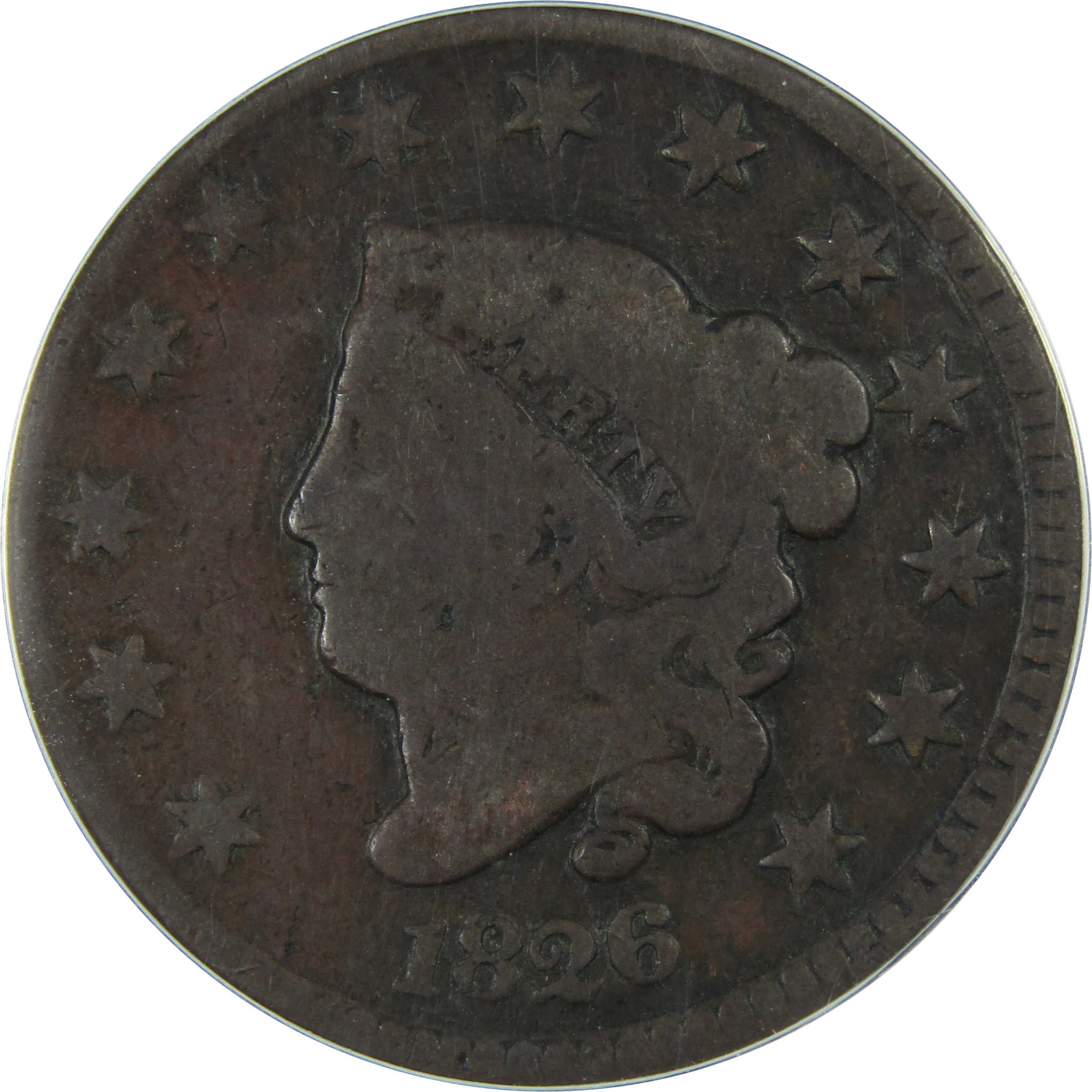 1826 Coronet Head Large Cent G 6 ANACS Copper Penny 1c Coin SKU:I12431