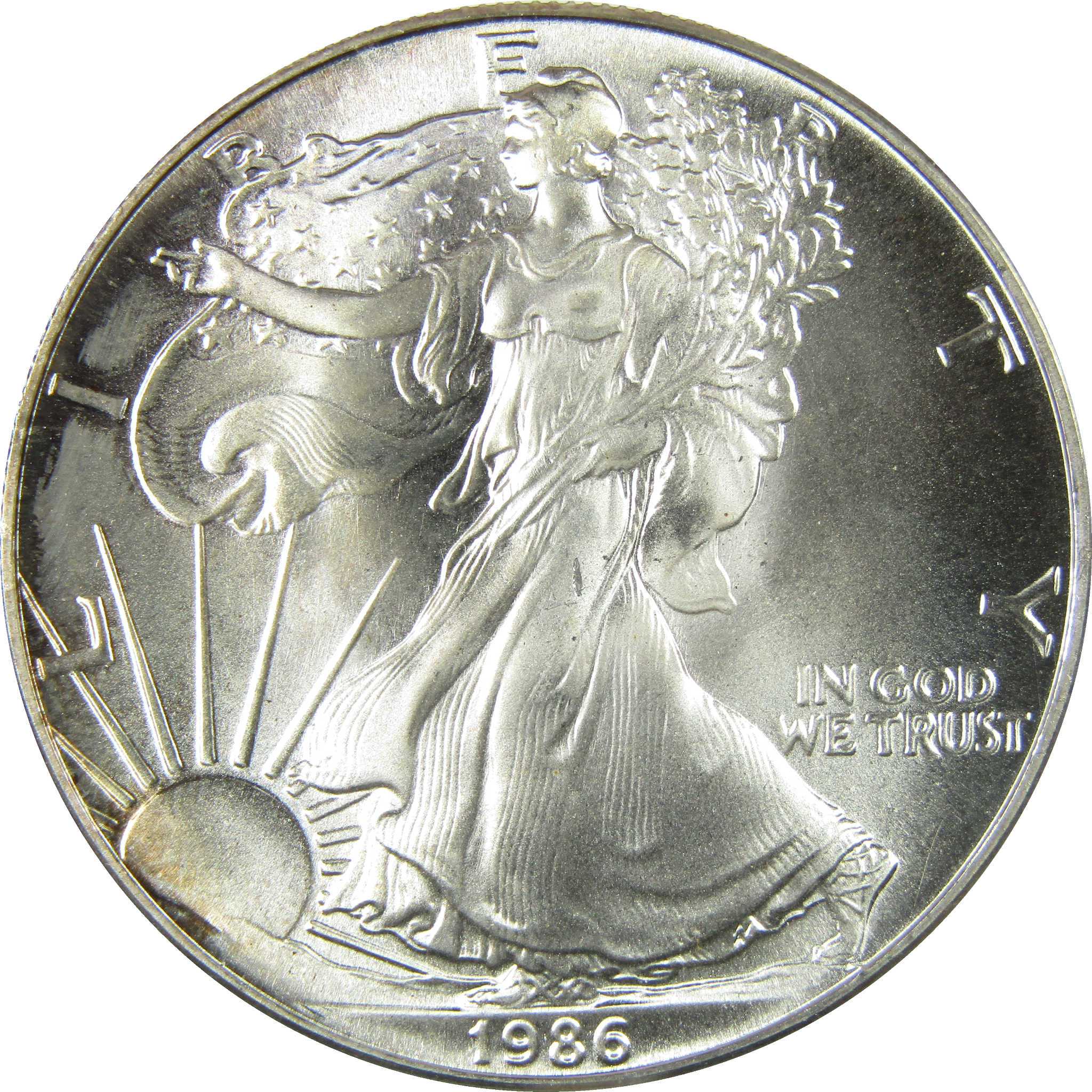 1986 American Silver Eagle Uncirculated Mint State $1 Coin SKU:CP1522
