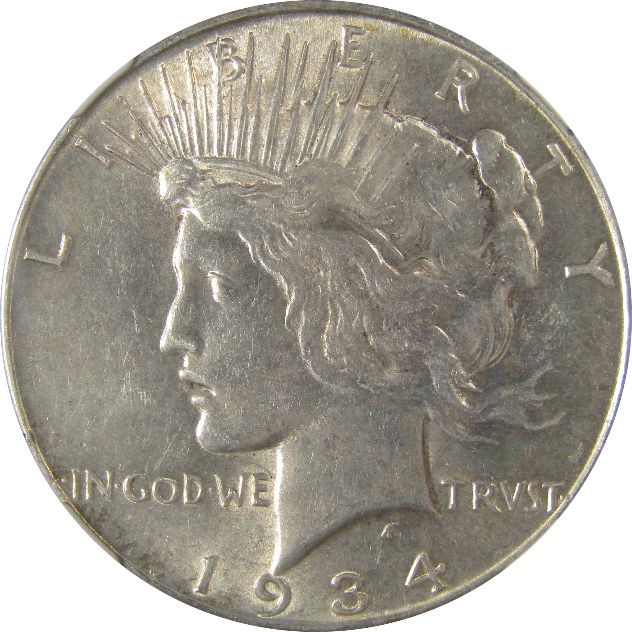 1934 Peace Dollar MS 63 NGC Silver Original Bag Fragment SKU:I23379