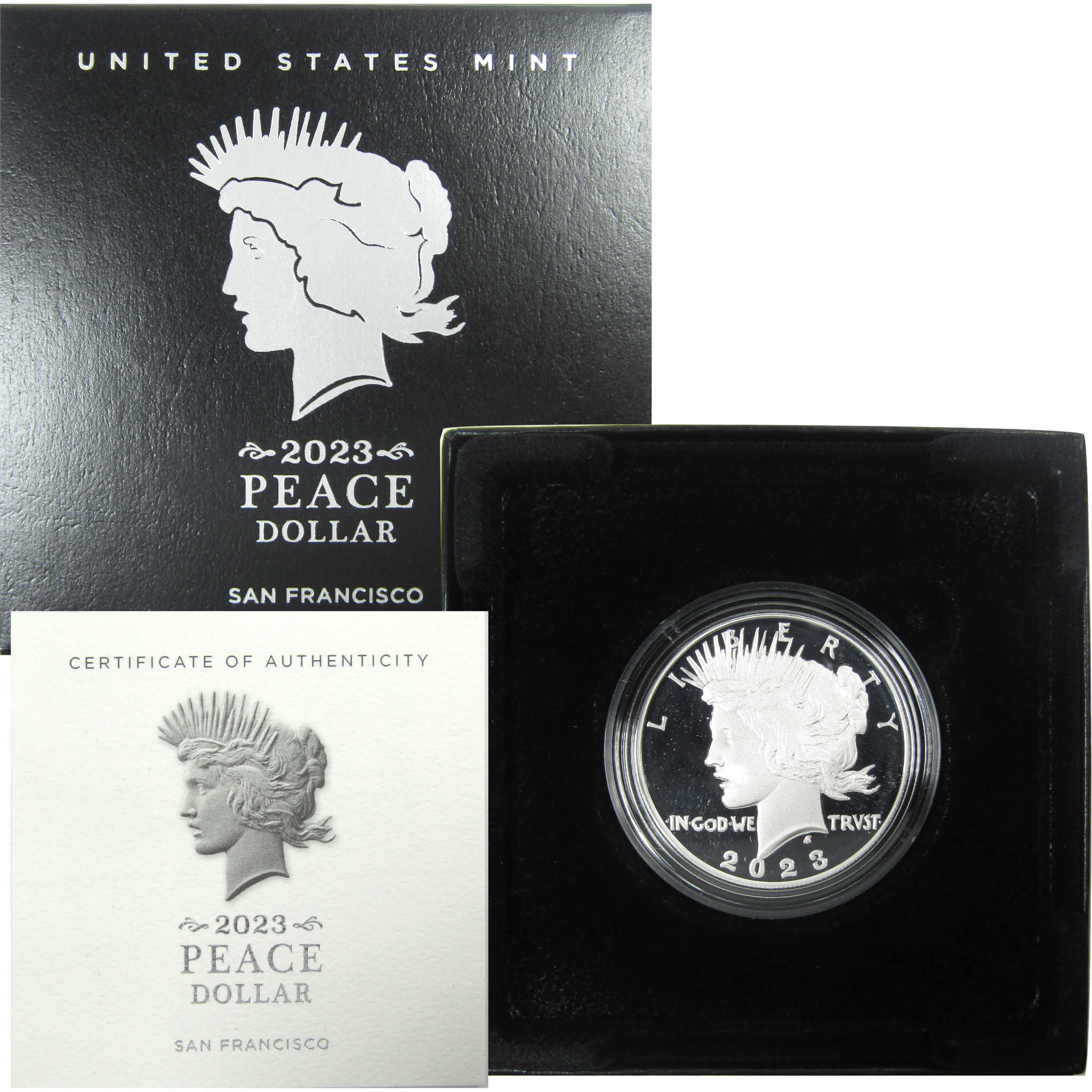 2023 S Peace Dollar Choice Proof .999 Silver $1 Coin OGP COA