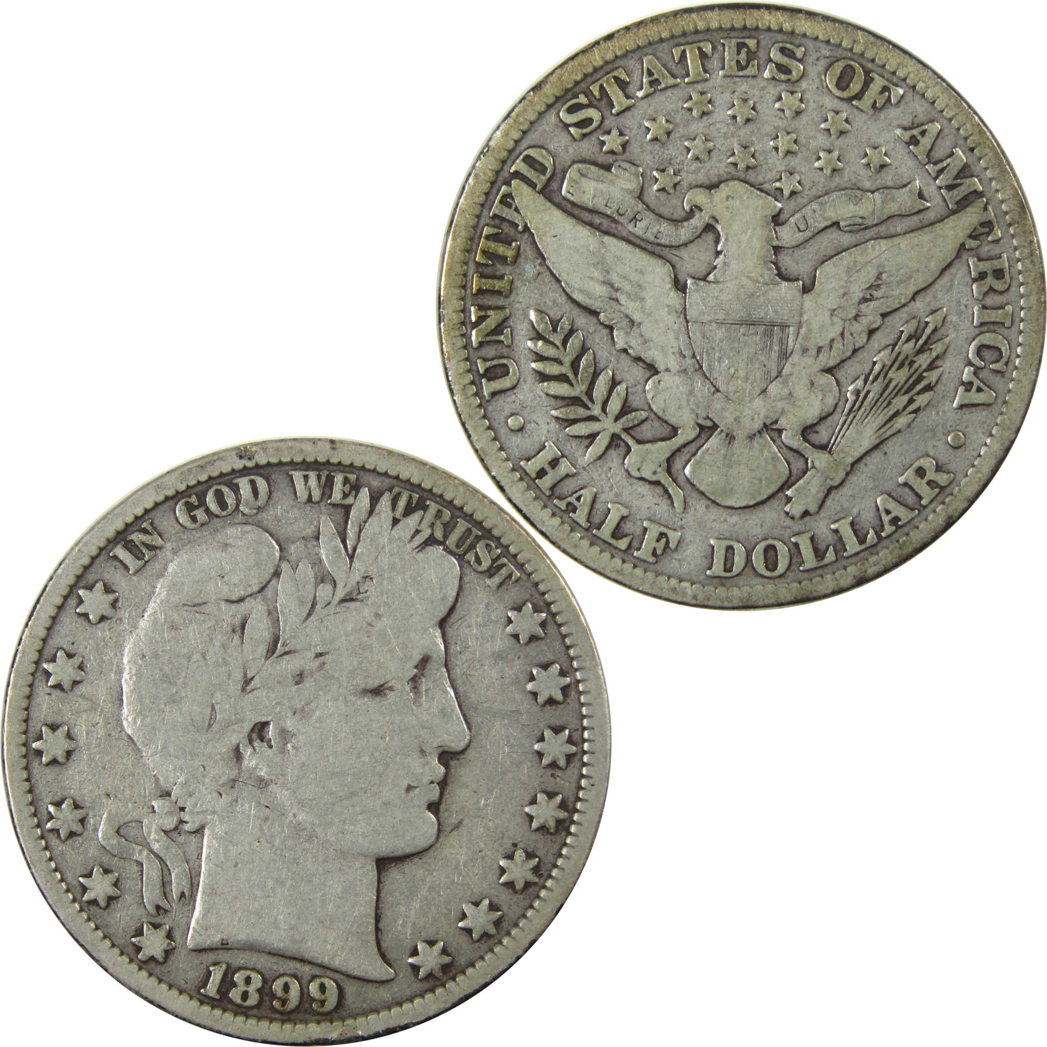 1899 Barber Silver Half Dollar VG Very Good 50c Coin SKU:I25961