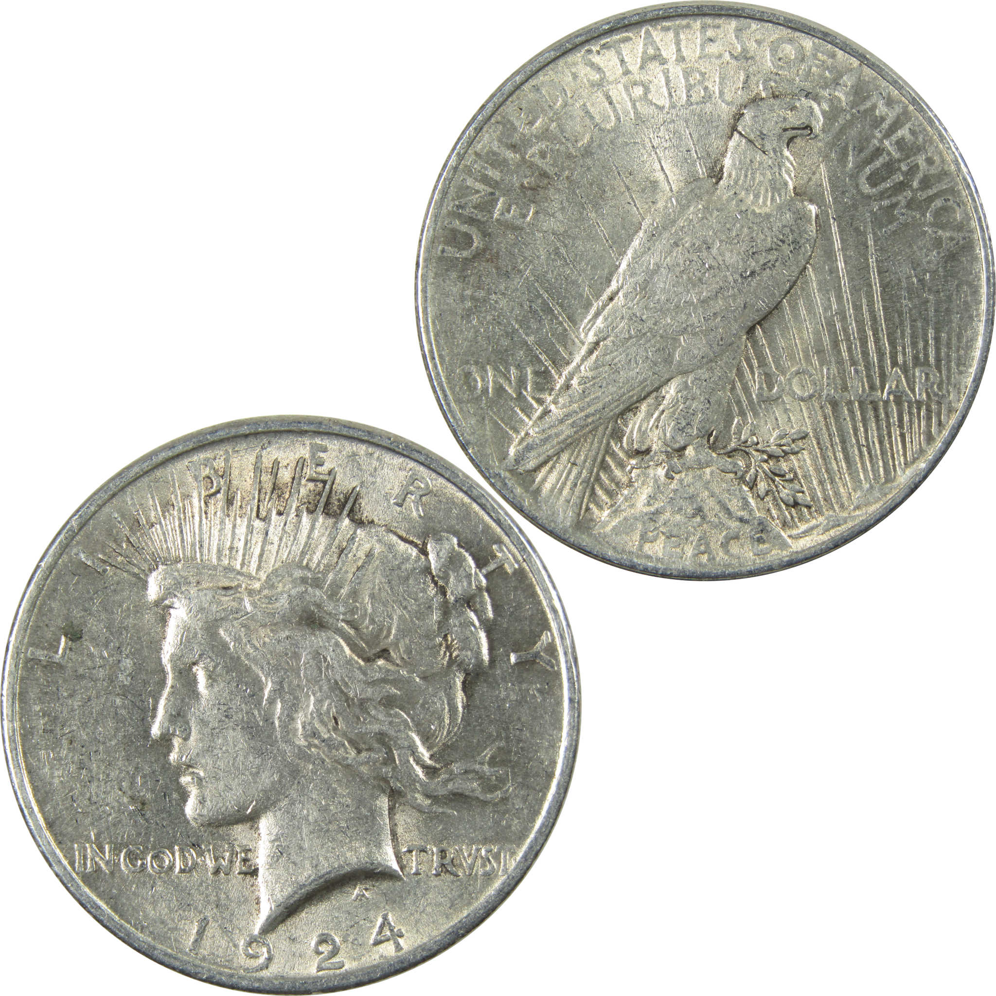 1924 Peace Dollar AU About Uncirculated Silver $1 Coin SKU:I15101