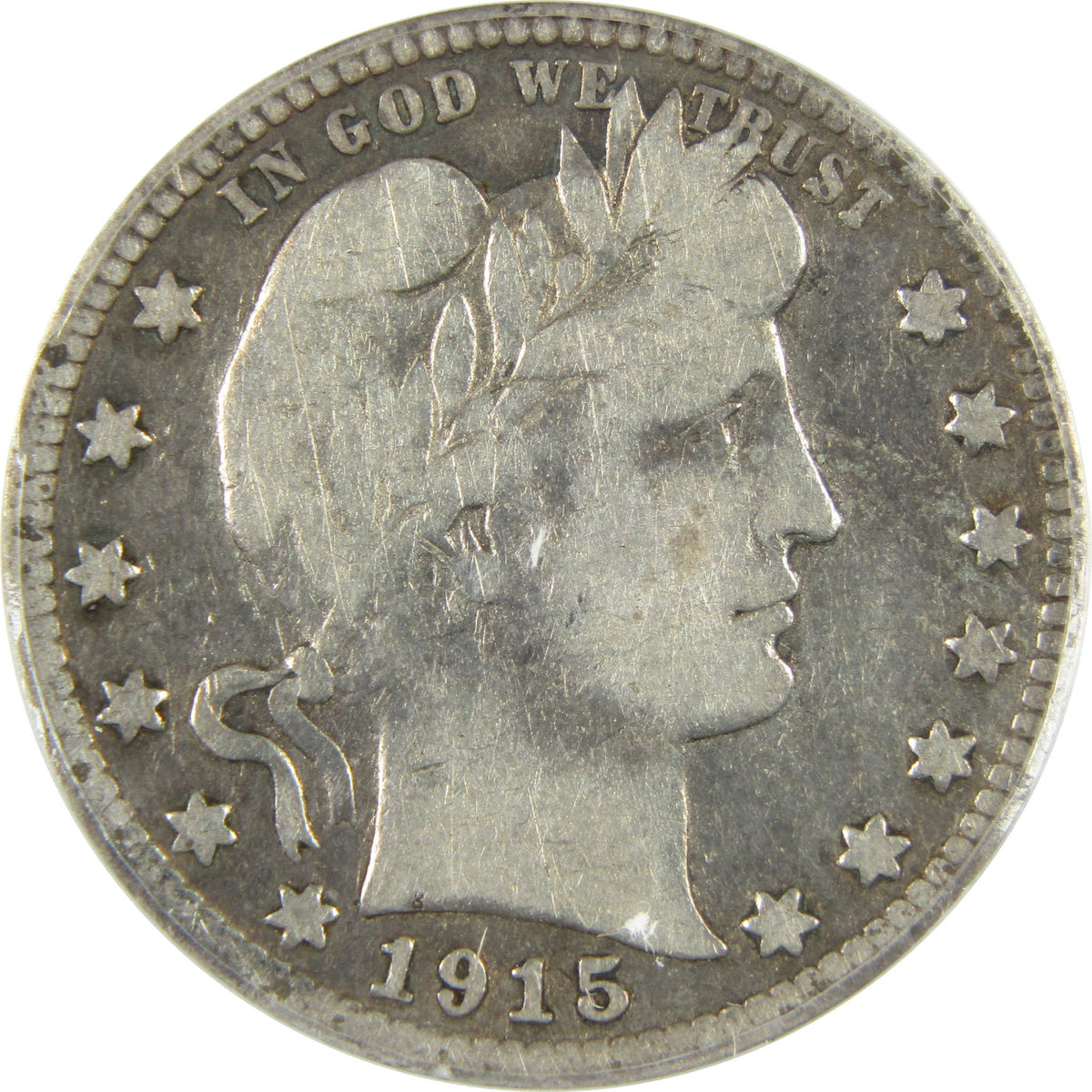 1915 S Barber Silver Quarter VG 10 Details ANACS 25c Coin SKU:I28568