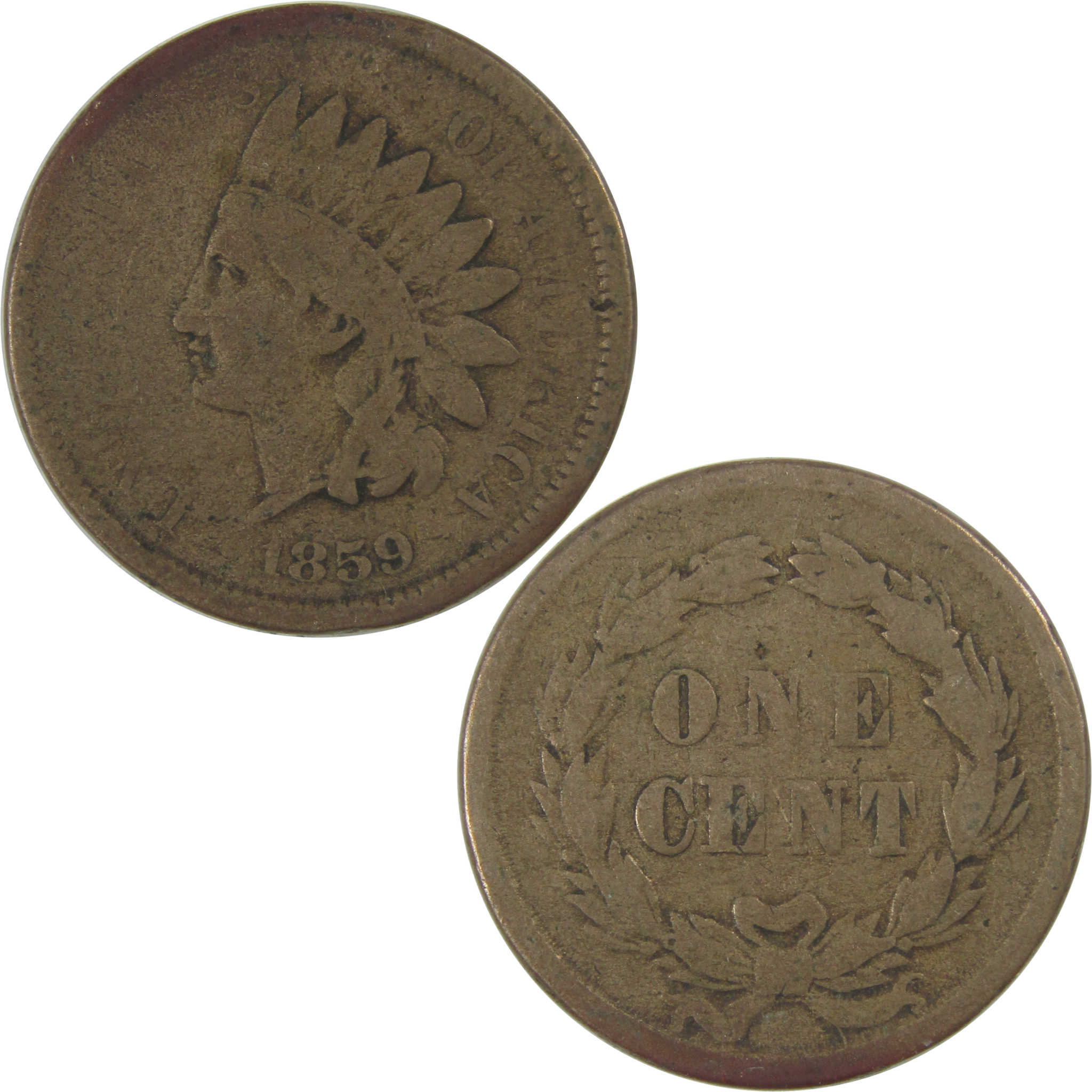 1859 Indian Head Cent G Good Penny 1c Coin SKU:I23278