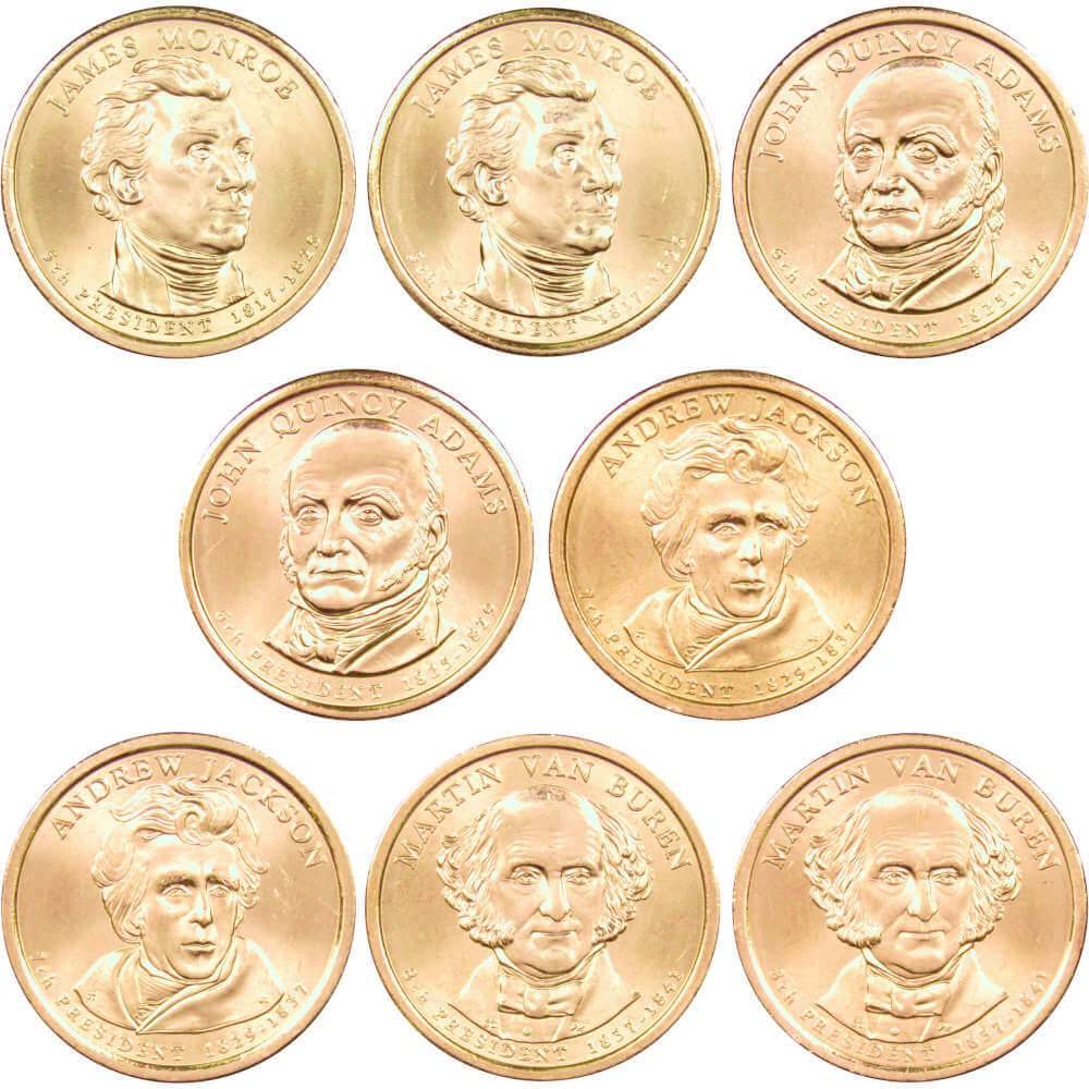 2008 P&D Presidential Dollar 8 Coin Set Uncirculated Mint State